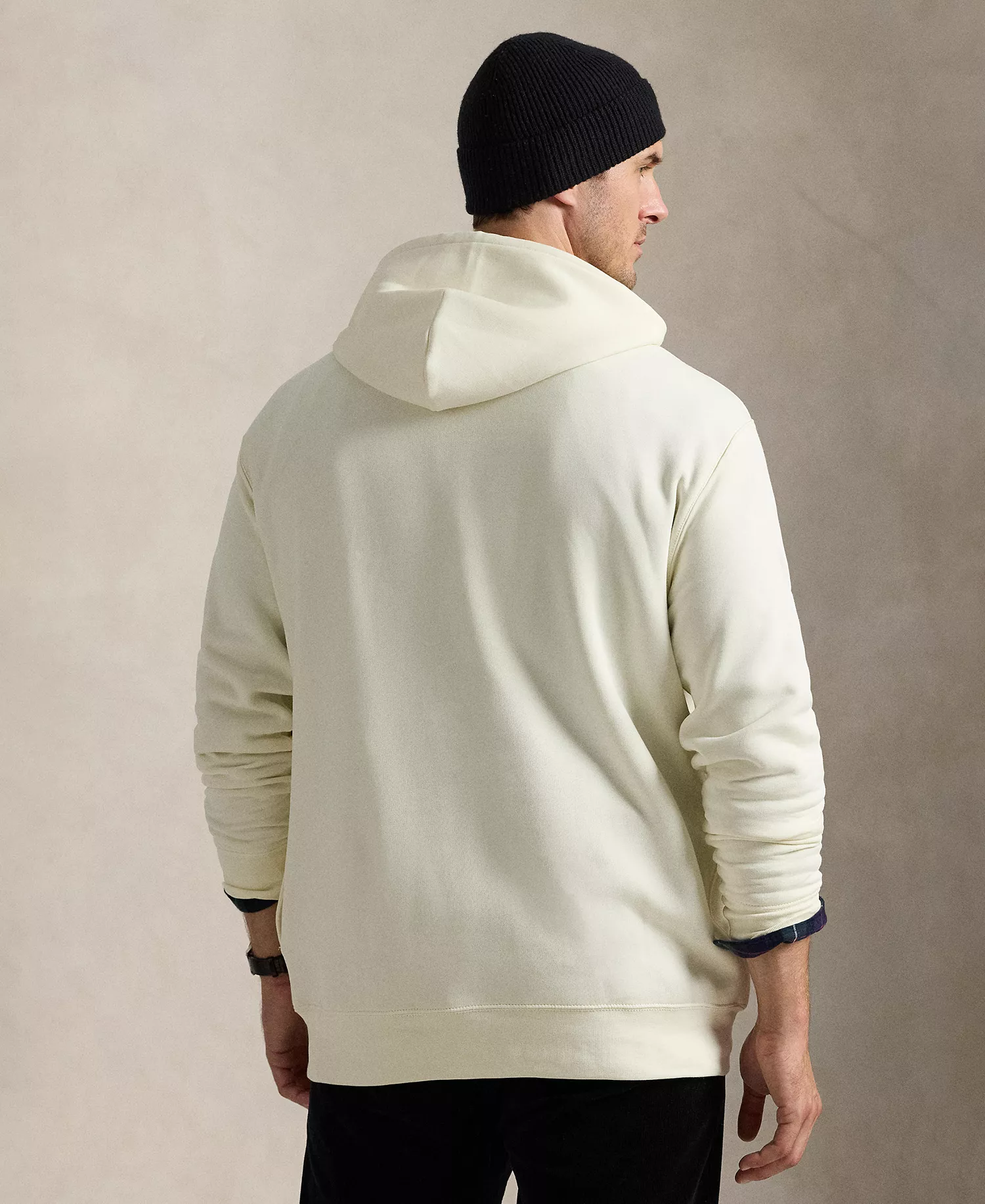 Men's Big & Tall Bear Printed Fleece Hoodie - Clubhouse Cream - 2LT