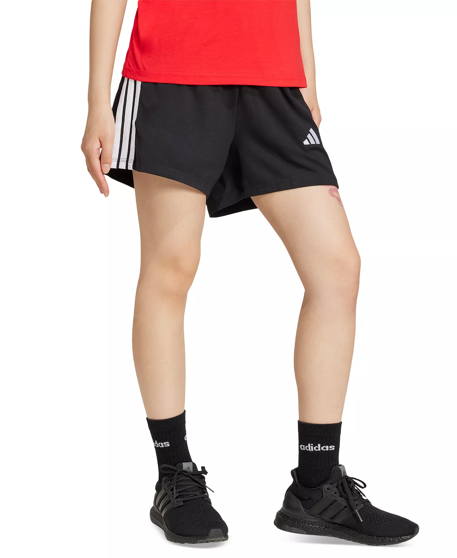 Women's Essential Drawstring Pull-On Shorts - Black/White - L