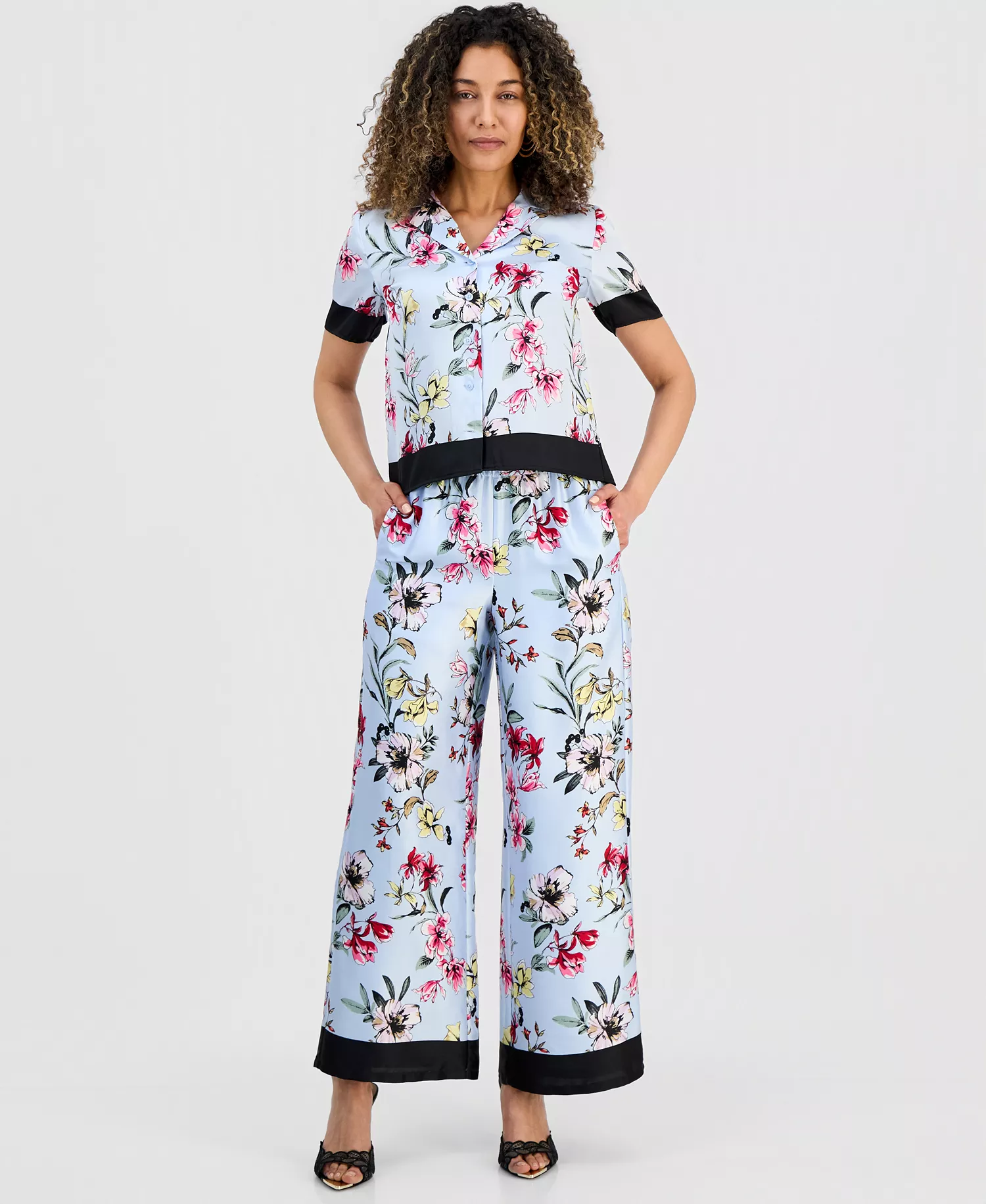 Petite Colorblocked Shirt, Macy's Exclusive - Dara Blooms - P/L