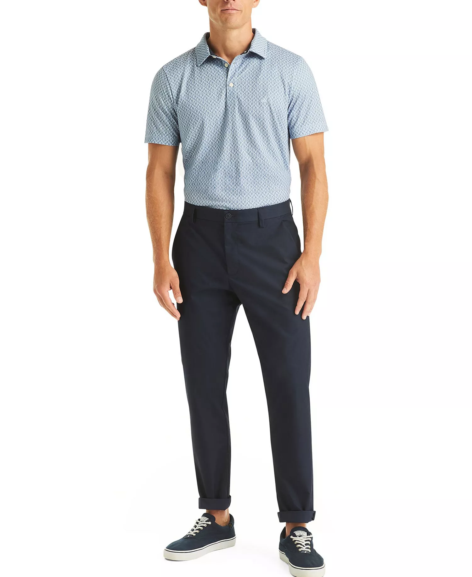 Men's Printed Moisture-Wicking Short-Sleeve Polo  - Crystal Bay Blue - 2XL