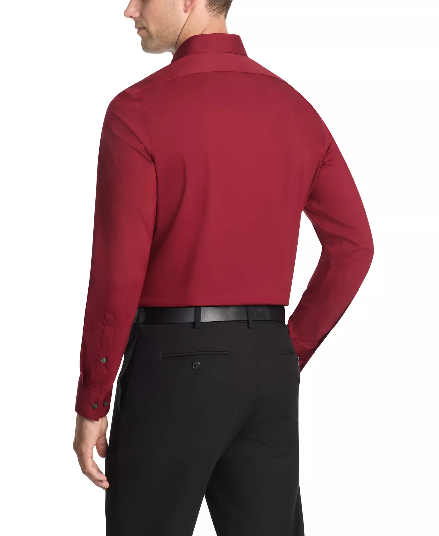 Men's Slim Fit Flex Collar Dress Shirt - Bordeaux - 14 32/33