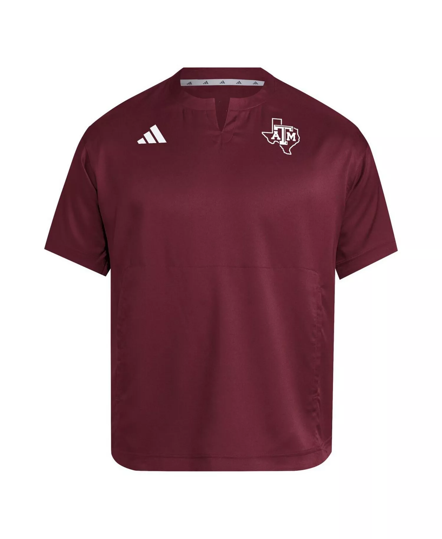 Men's Maroon Texas A&M Aggies Dugout Coaches Adizero Notch Neck Pullover T-Shirt - Maroon - 2XL