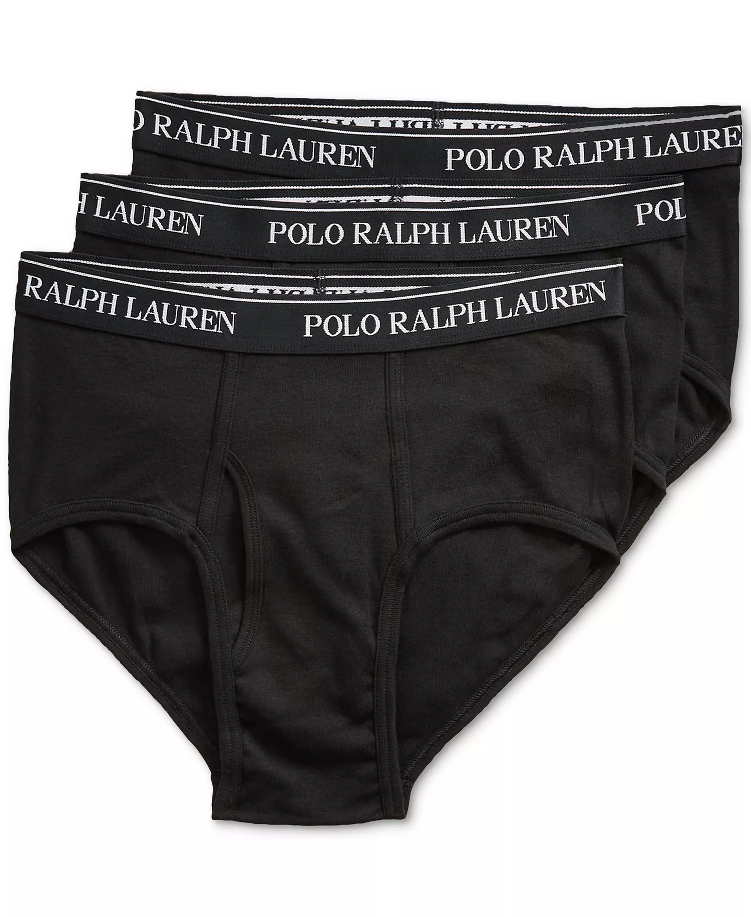 Men's 3-Pack Big & Tall Cotton Briefs - Polo Black - 1X