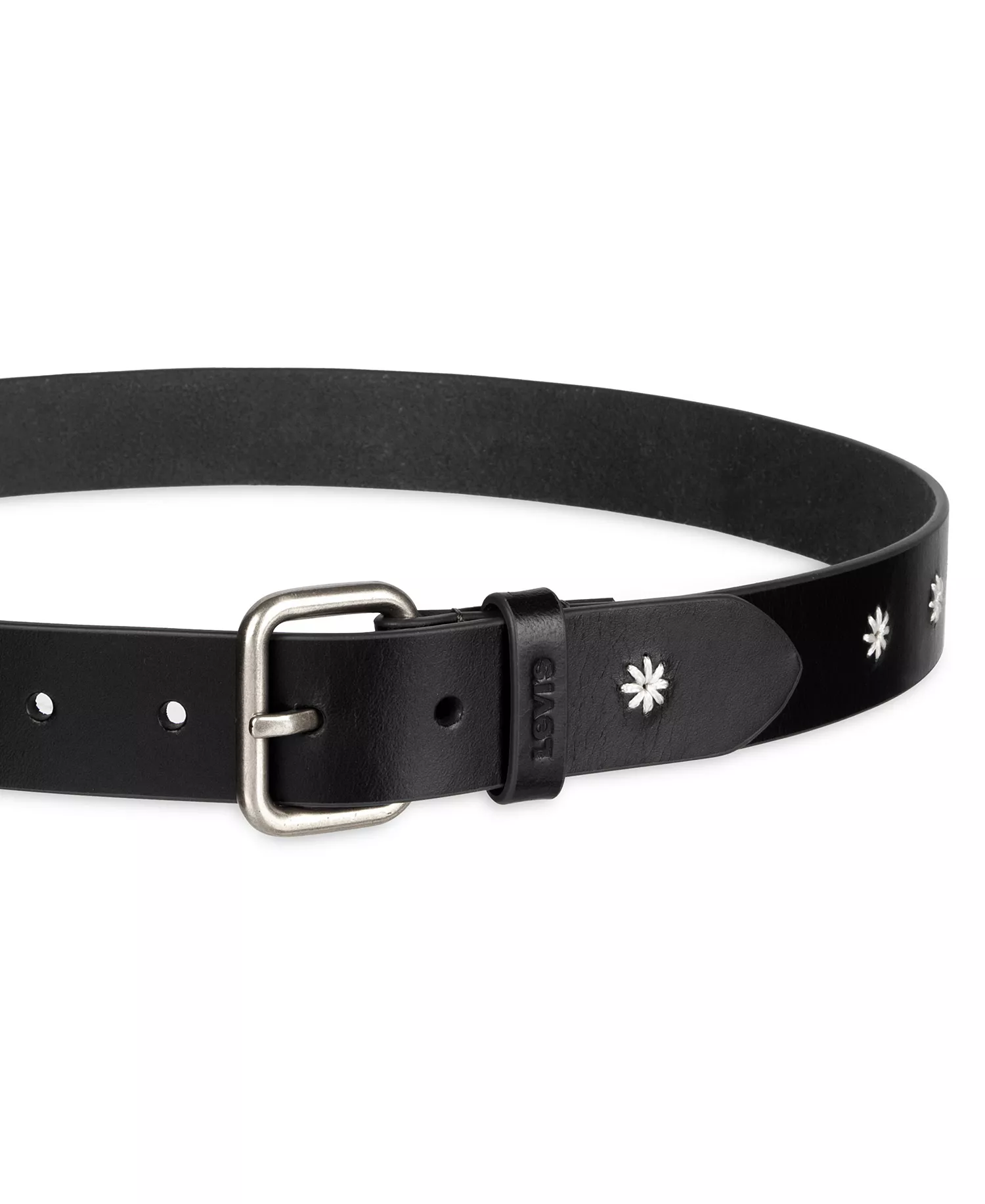 Women's Casual Floral Embroidered Belt - Black - Extra Large