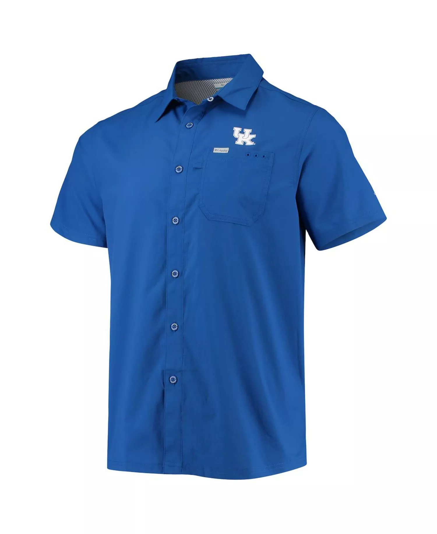 Men's PFG Royal Kentucky Wildcats Slack Tide Camp Button-Up Shirt - Royal - L