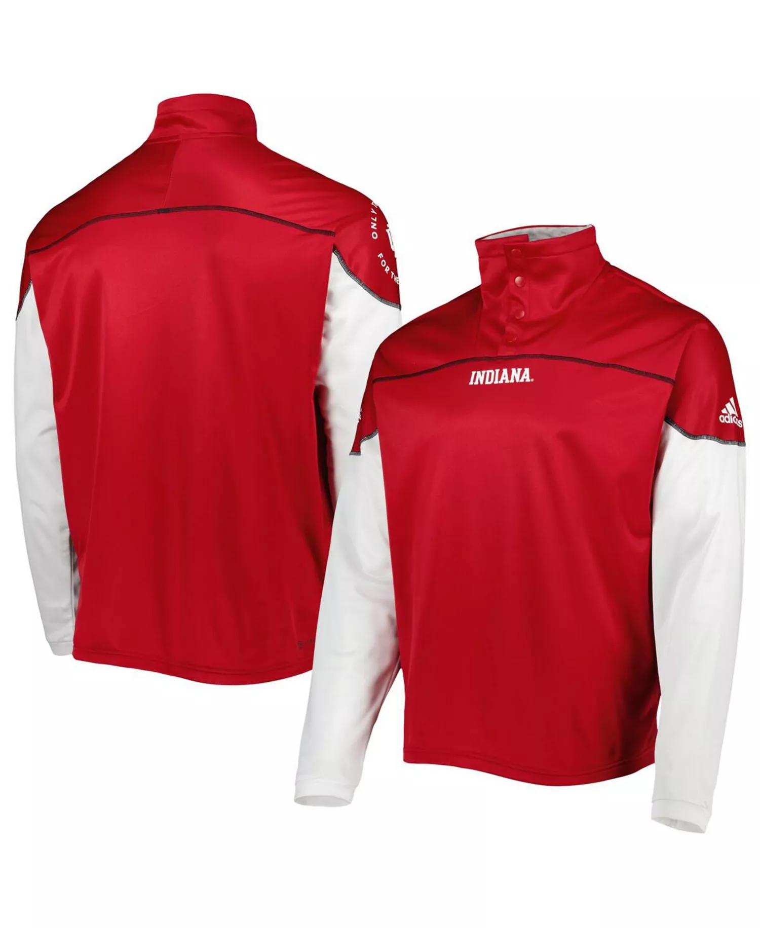 Men's Crimson Indiana Hoosiers AEROREADY Knit Quarter-Snap Jacket - Crimson - 2XL
