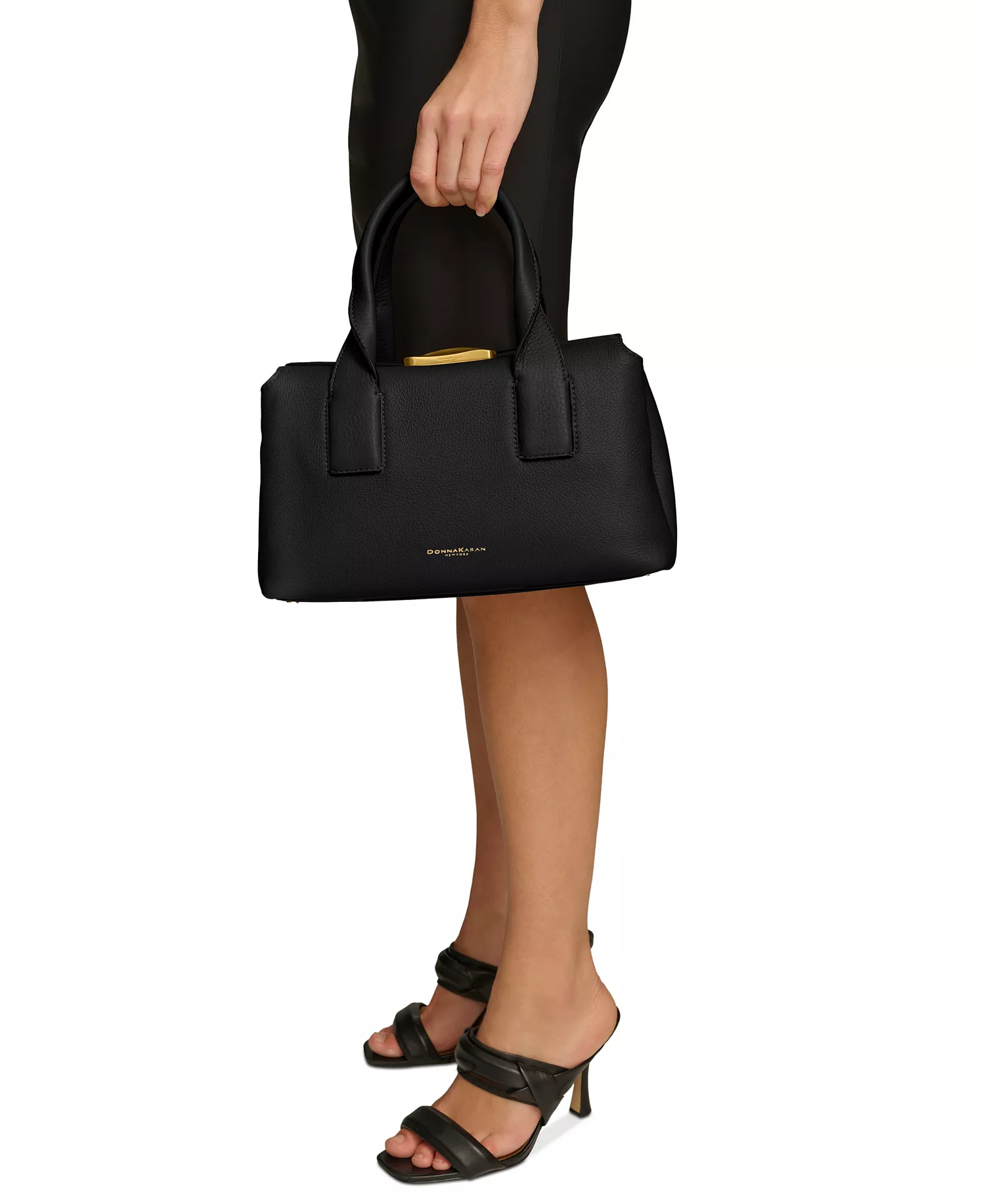 Amagansett Soft-Rolled Leather Satchel with Sculpted Magnet Closure - Black/gold - NO SIZE