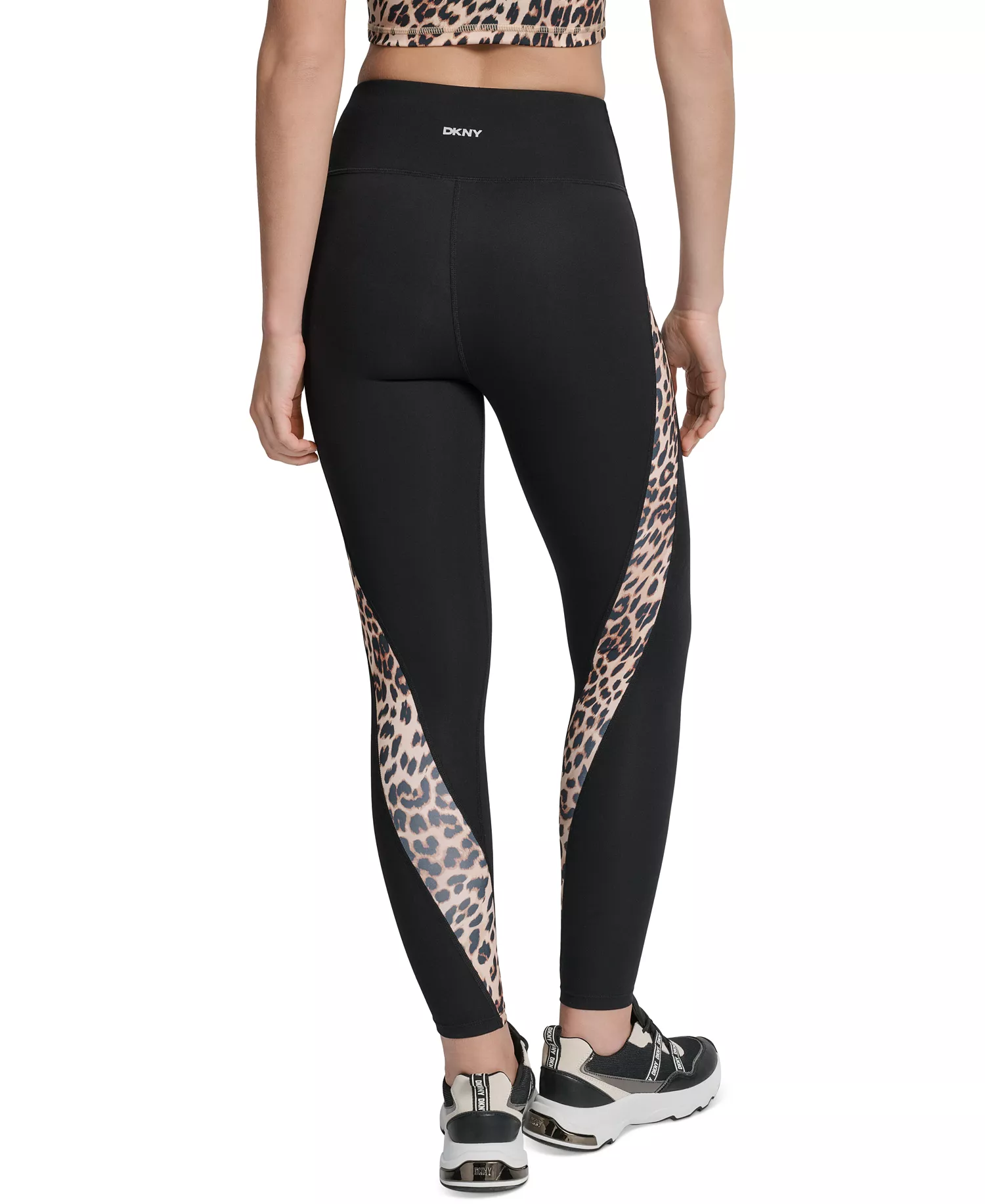Women's Color-Block Super High-Waist Compression Leggings - Black/Roar Whiskey - XS