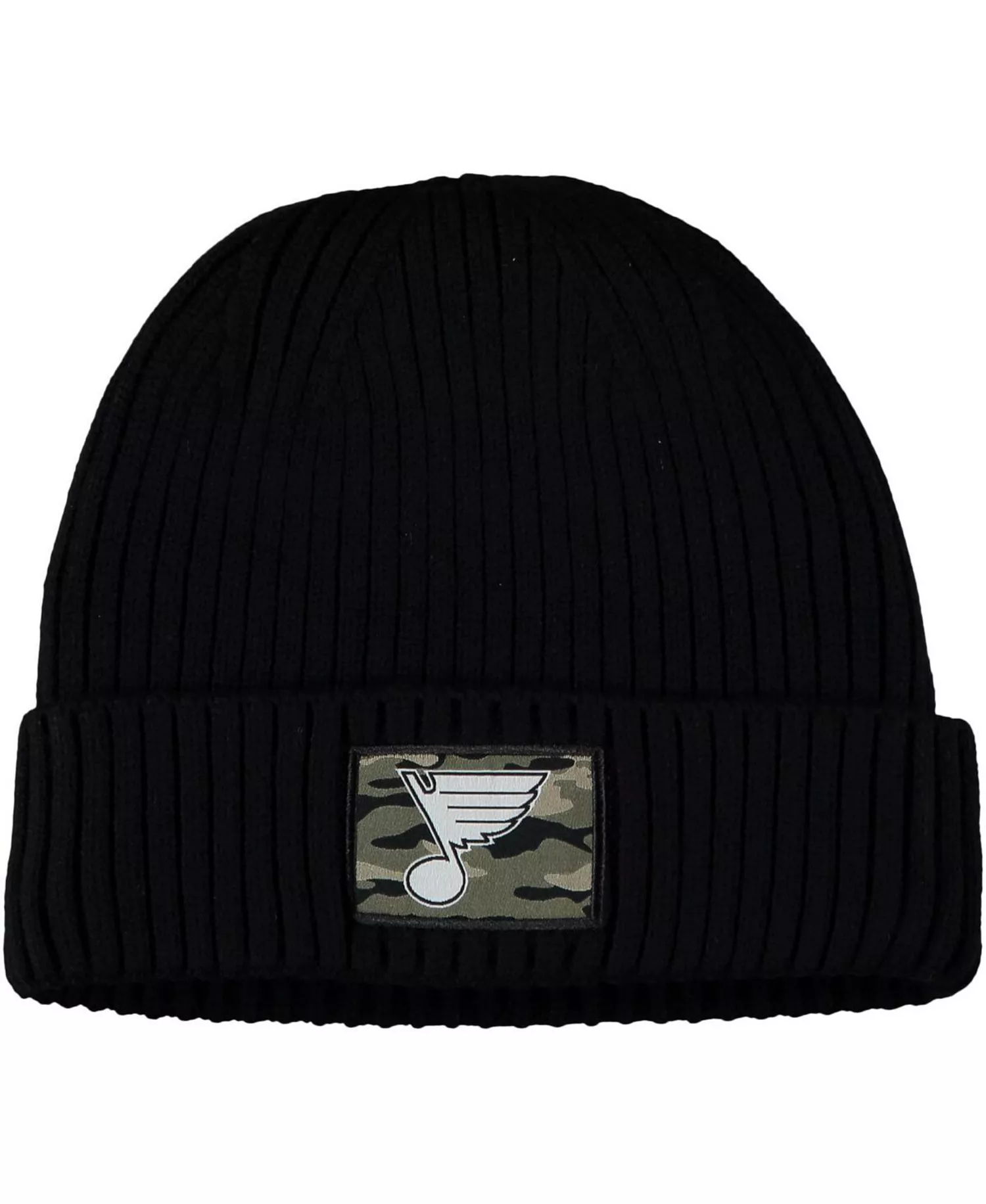 Men's Black St. Louis Blues Military Appreciation Cuffed Knit Hat - Black - One Size Fits All