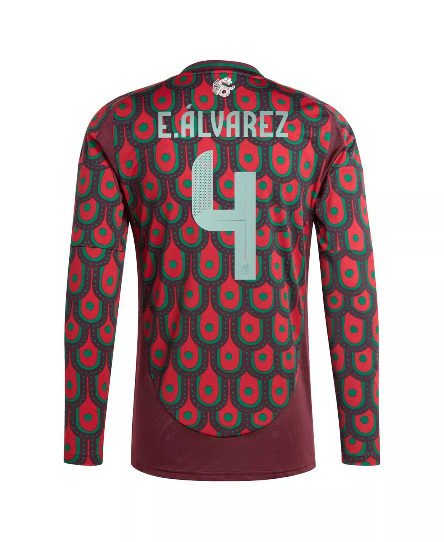 Men's Edson Alvarez Burgundy Mexico National Team 2024 Home Replica Player Long Sleeve Jersey - Burgundy - L