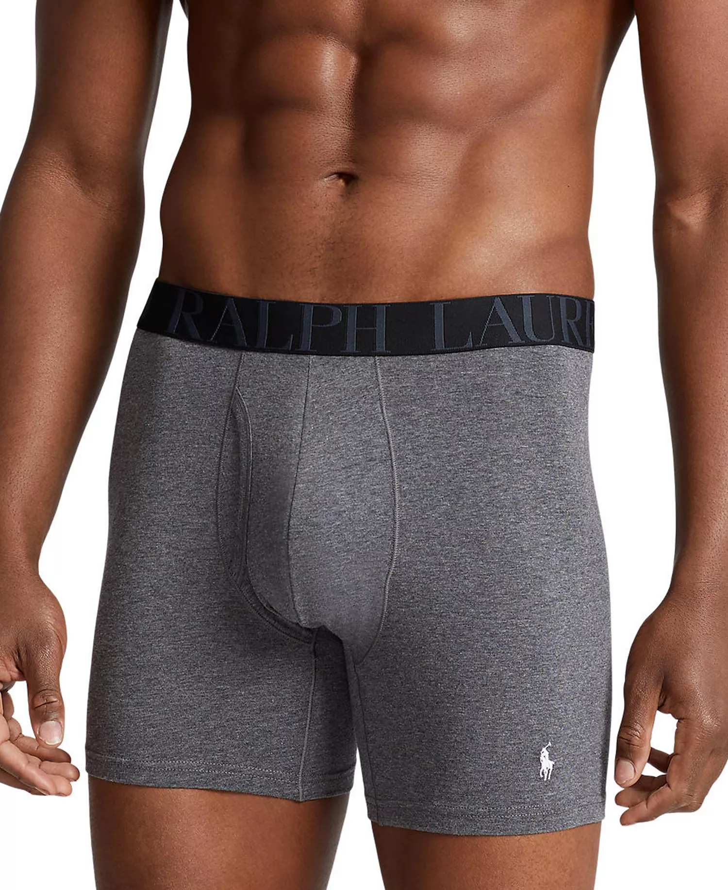 Men's 5-Pack Stretch Classic Fit Boxer Briefs - Assorted Blue/Black/Grey - L