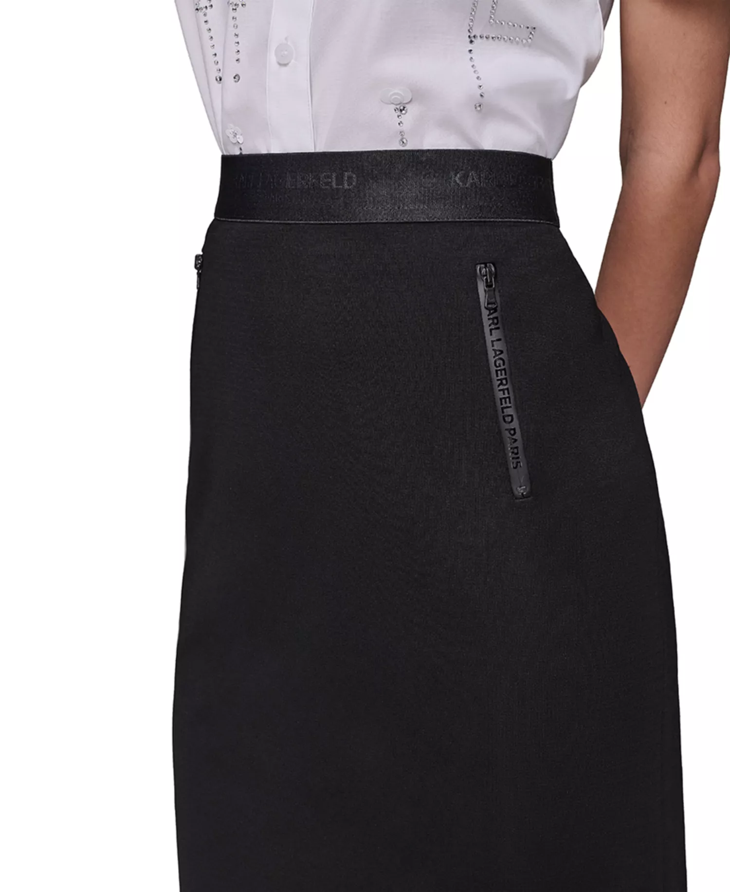 Women's Compression Pull-On Pencil Skirt - Black - L