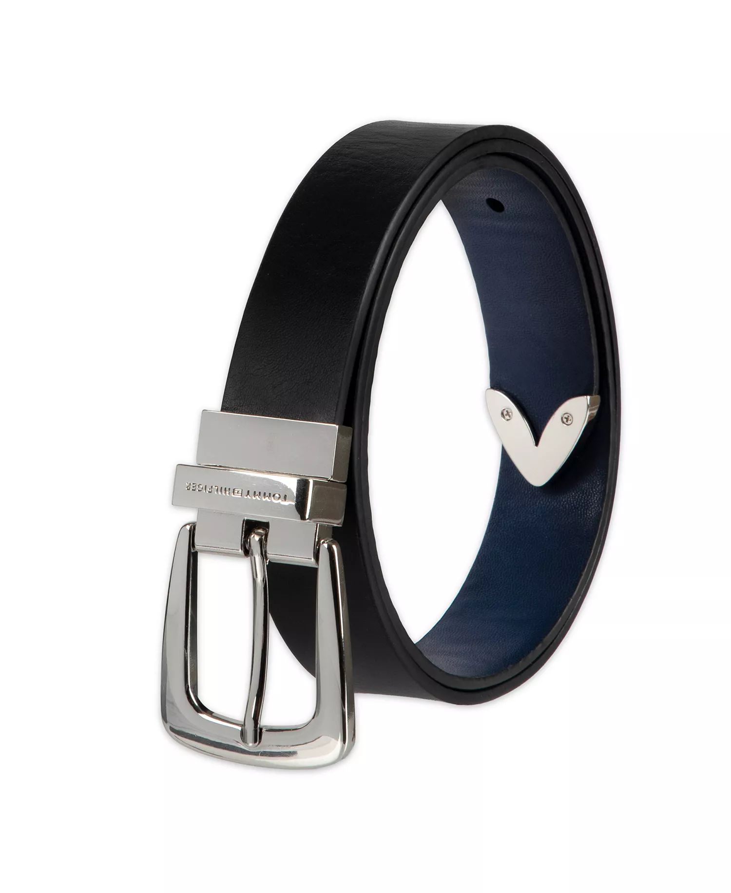 Women's 2-In-1 Reversible Modern Casual Western Leather Belt - Black/Navy - L