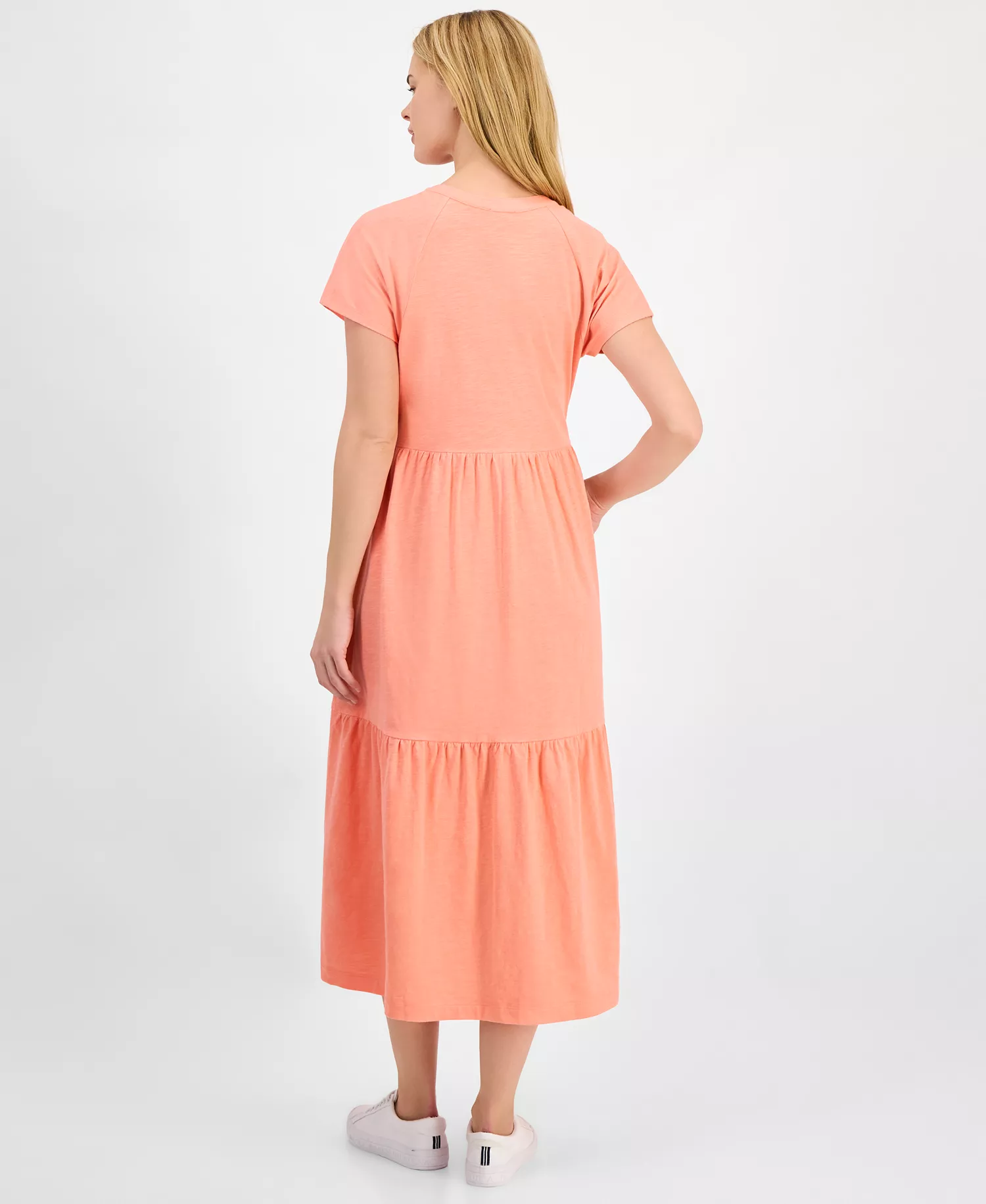 Women's Cotton Tiered Midi Dress - Bloom - L