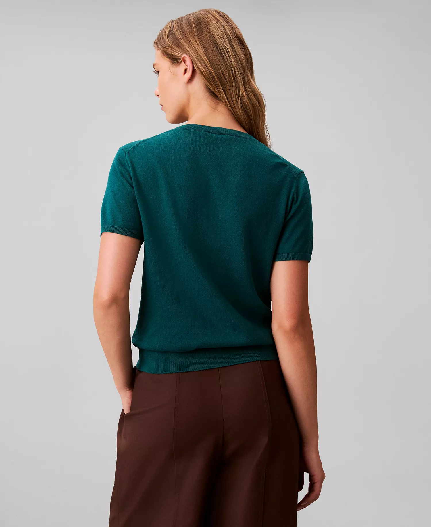 Women's Short Sleeve V-Neck Sweater - Maya Blue - M