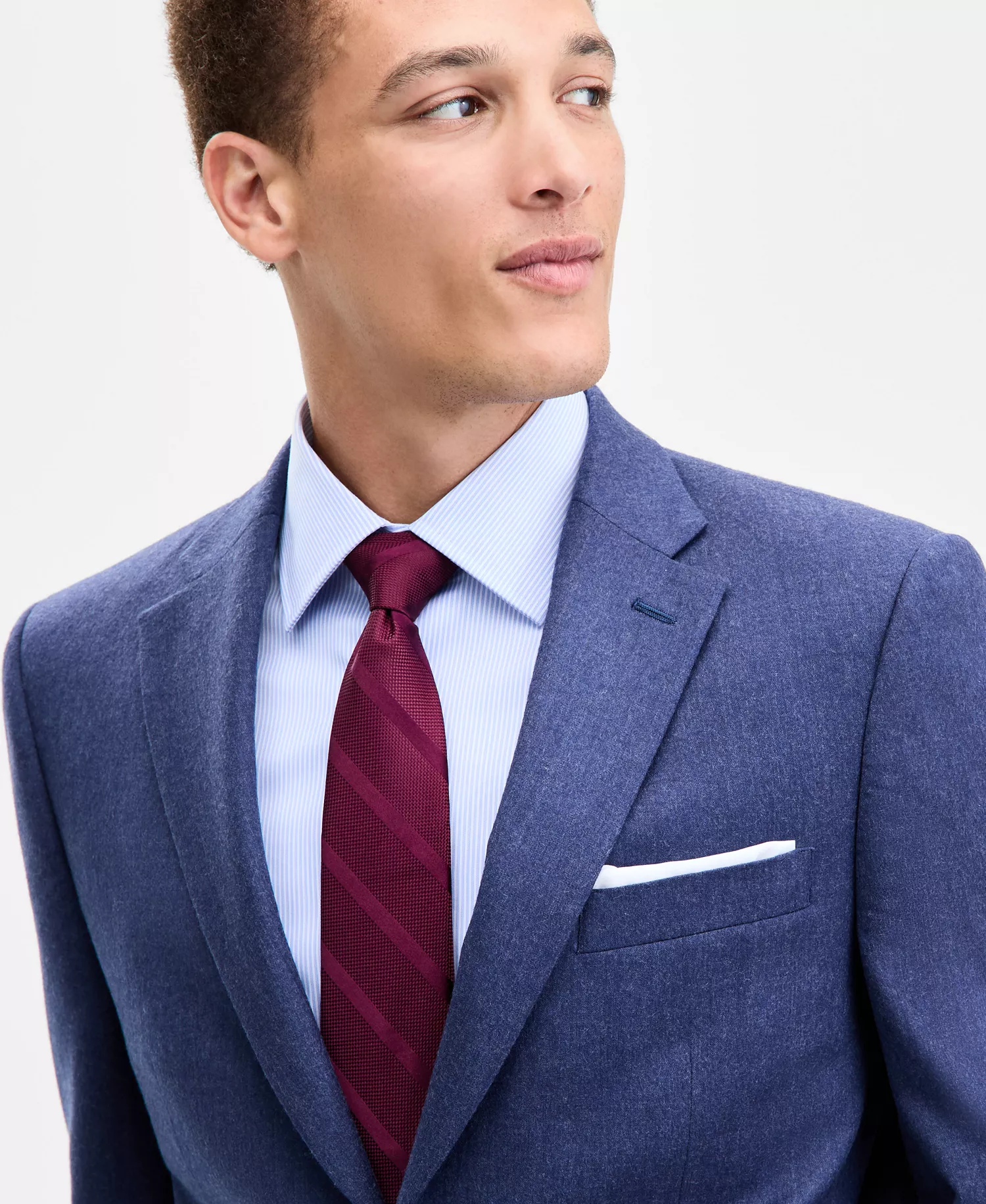 Men's Modern-Fit Pure Wool Suit Separate Jacket  - Blue - 36R