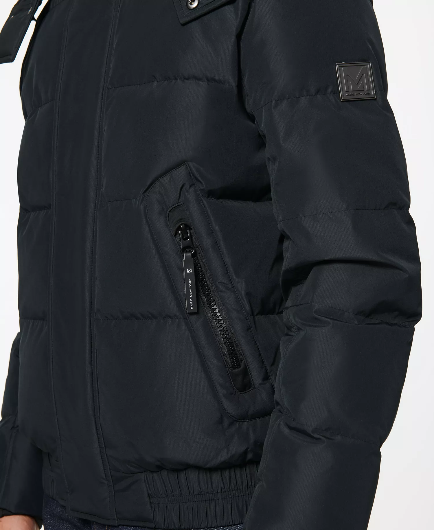 Men's Phoenix Down Bomber Jacket with Bib - Black - 2XL