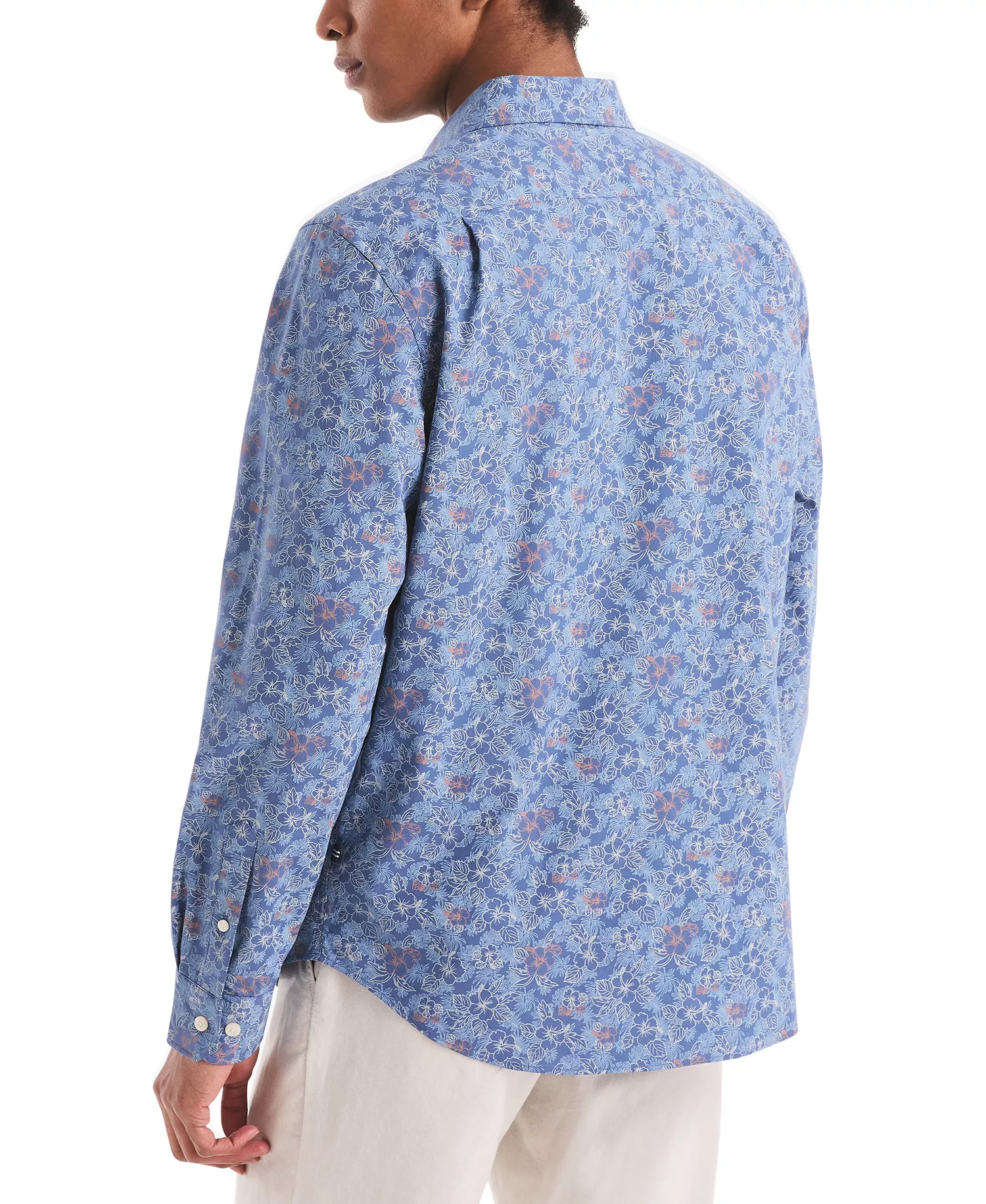 Men's Printed Floral Shirt - Union Blue - L