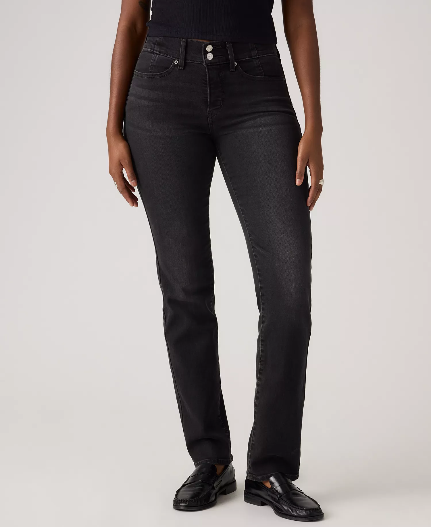 Women's 314 Corset Straight Stretch Jeans - Black - 24