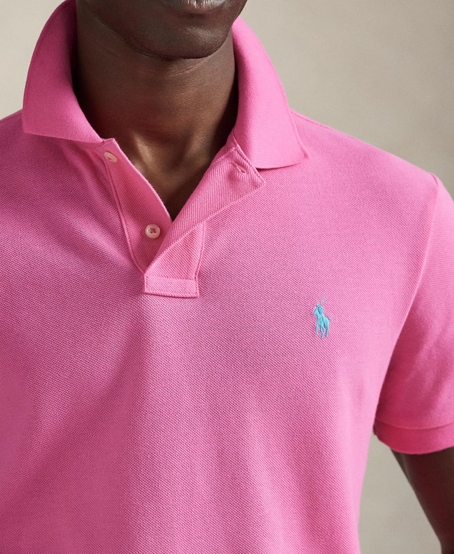 Men's Custom Slim-Fit  Mesh Polo Shirt - Baja Pink - 2XL