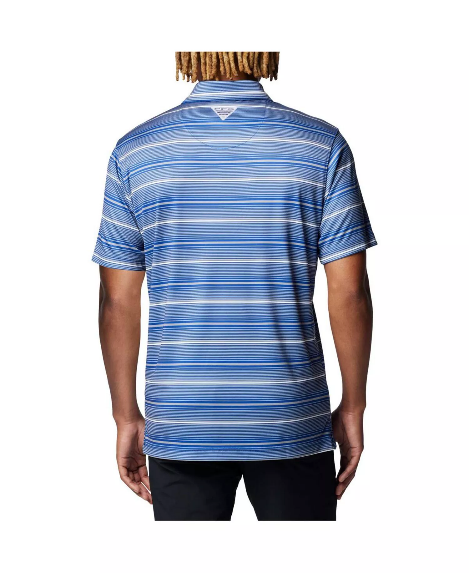 Men's Royal Kentucky Wildcats PFG Super Terminal Tackle Omni-Shade Stripe Polo Shirt - Royal - L