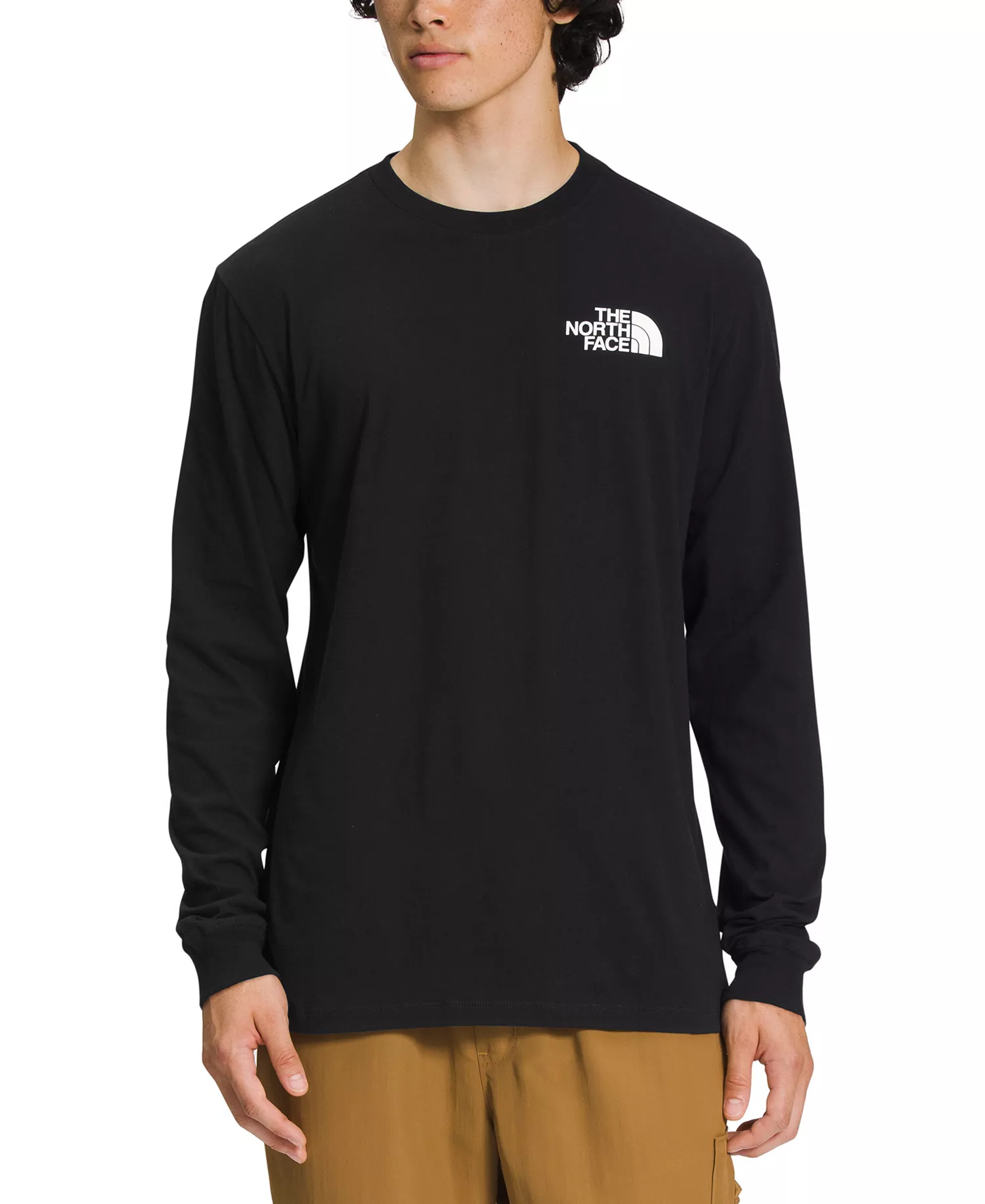 Men's Box NSE Standard-Fit Logo Graphic Long-Sleeve T-Shirt - TNF Black, White - 2XL