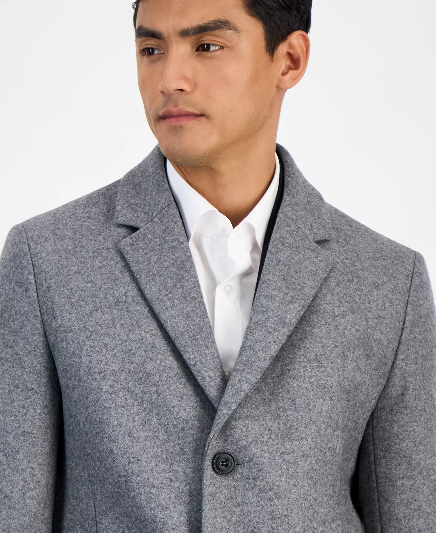Men's Slim-Fit Wool-Cashmere Overcoat - Light Grey - 38R