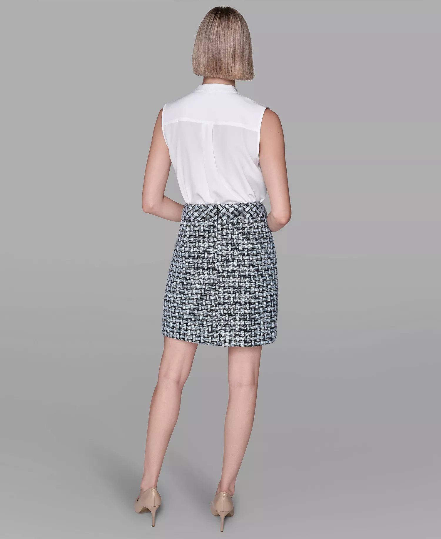 Women's Weave Print Skirt - Blue Aura/black - 10