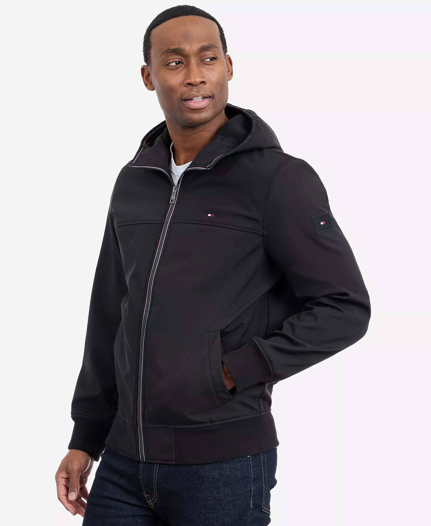 Men's Hooded Softshell Jacket - Black - 2XL