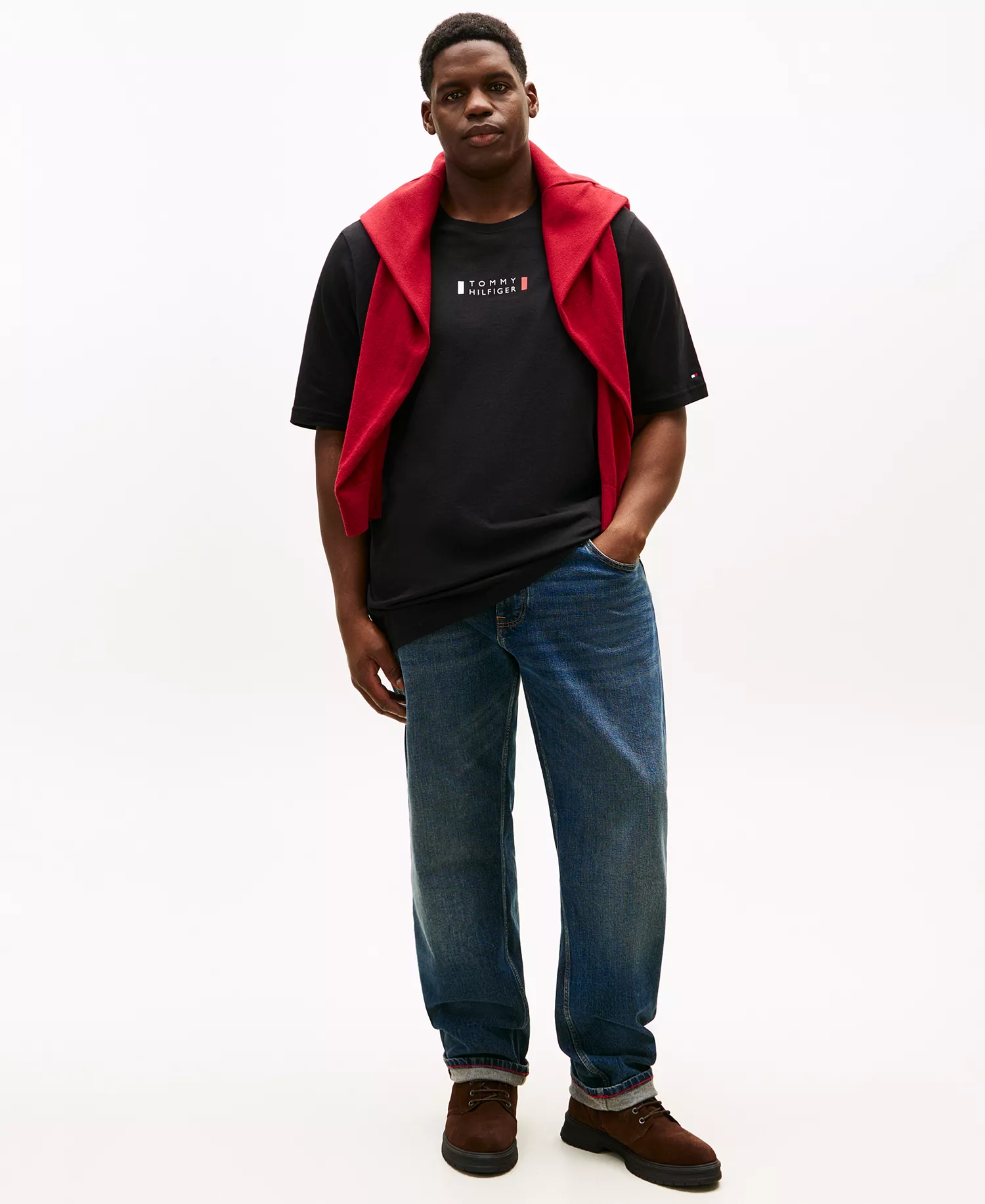 Men's Big & Tall Small Center Logo T-Shirt - Black - 2XLT