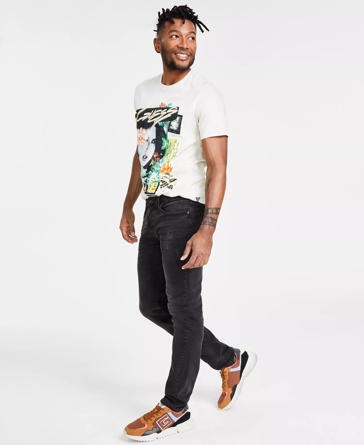 Men’s Distressed Slim Tapered Fit Jeans - Idaho - 29 - 30