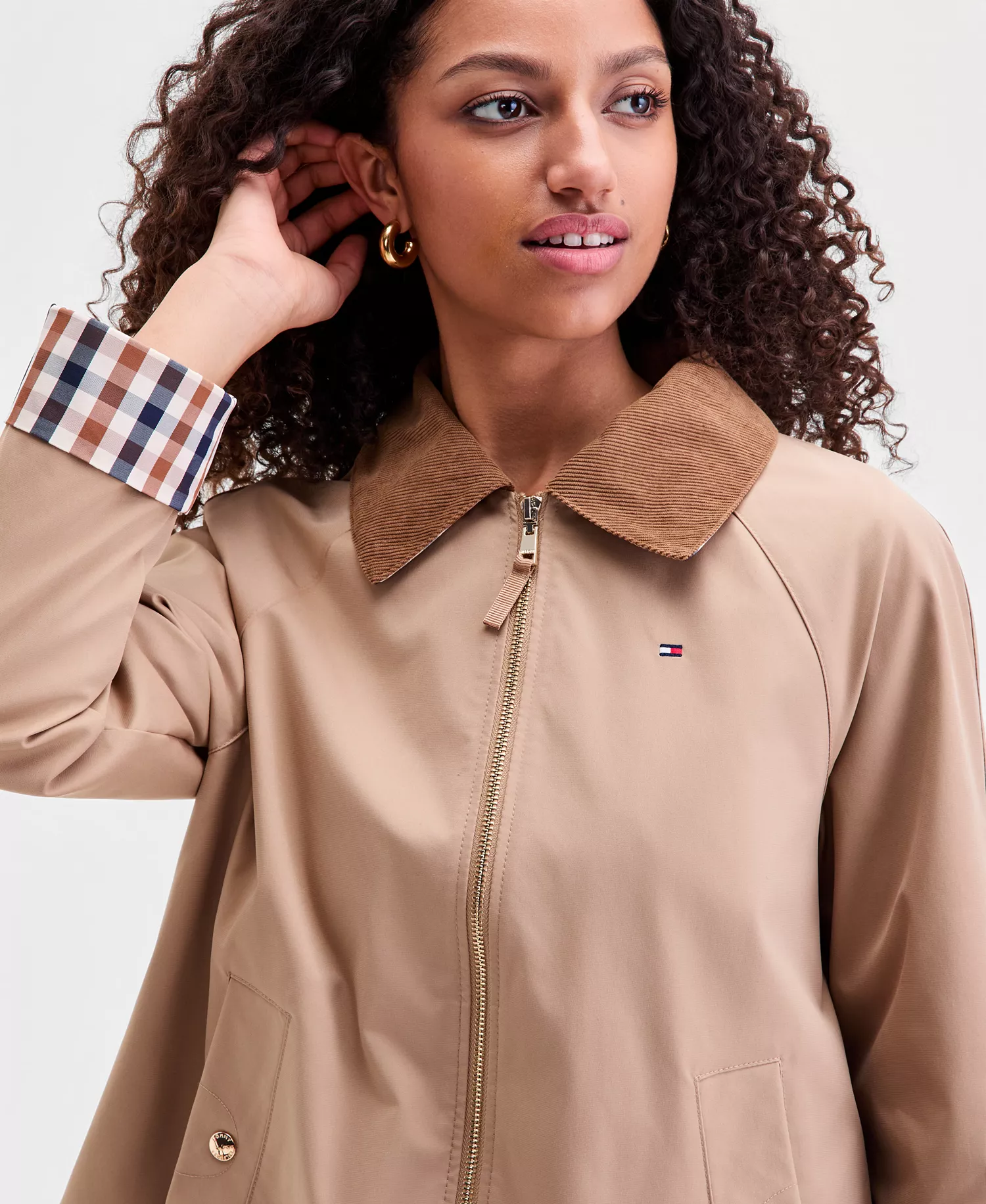 Petite Corduroy-Collar Barn Jacket - CAMEL - P/L