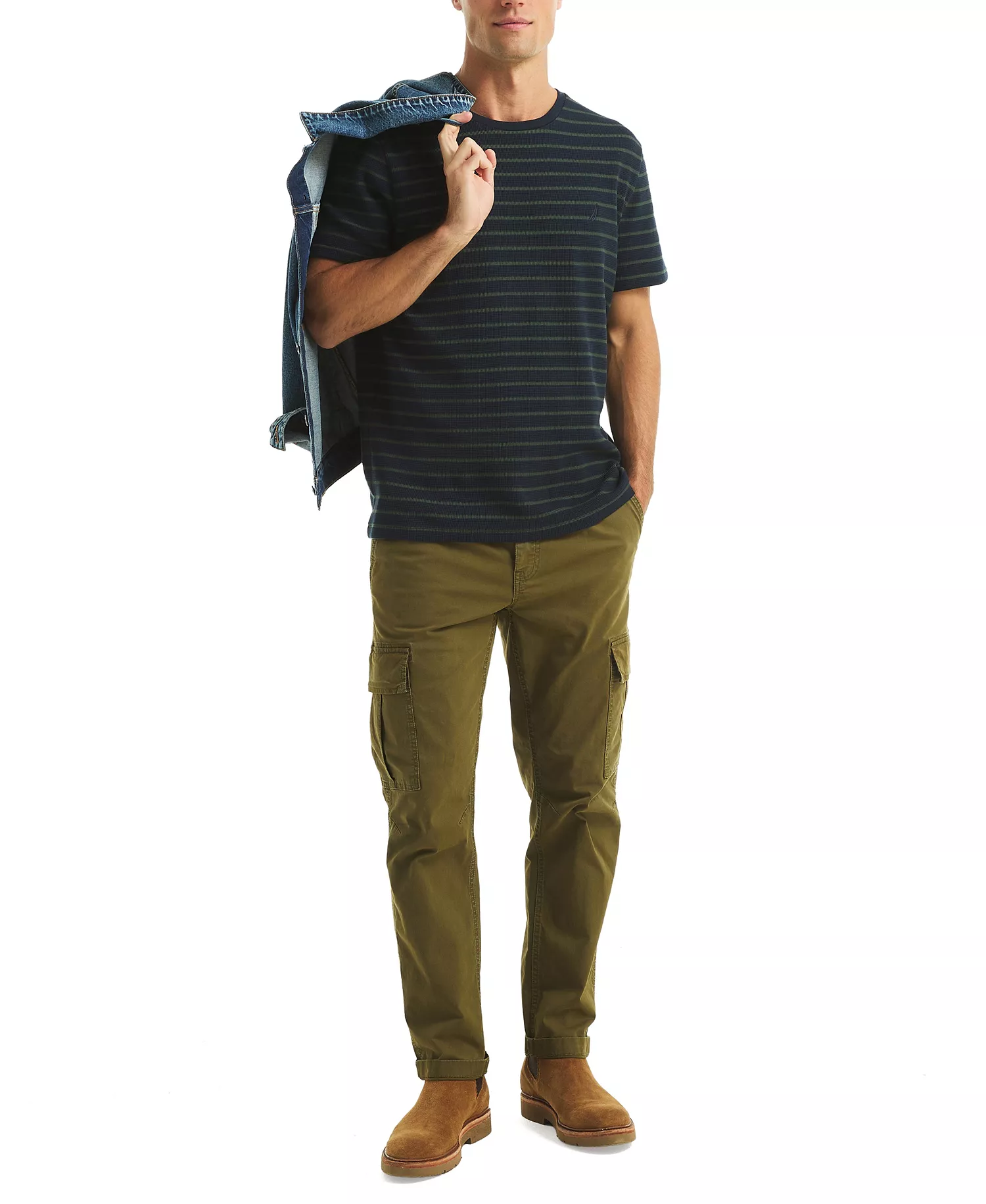 Men's Navigator Striped Crewneck T-Shirt - Navy Seas - 2XL