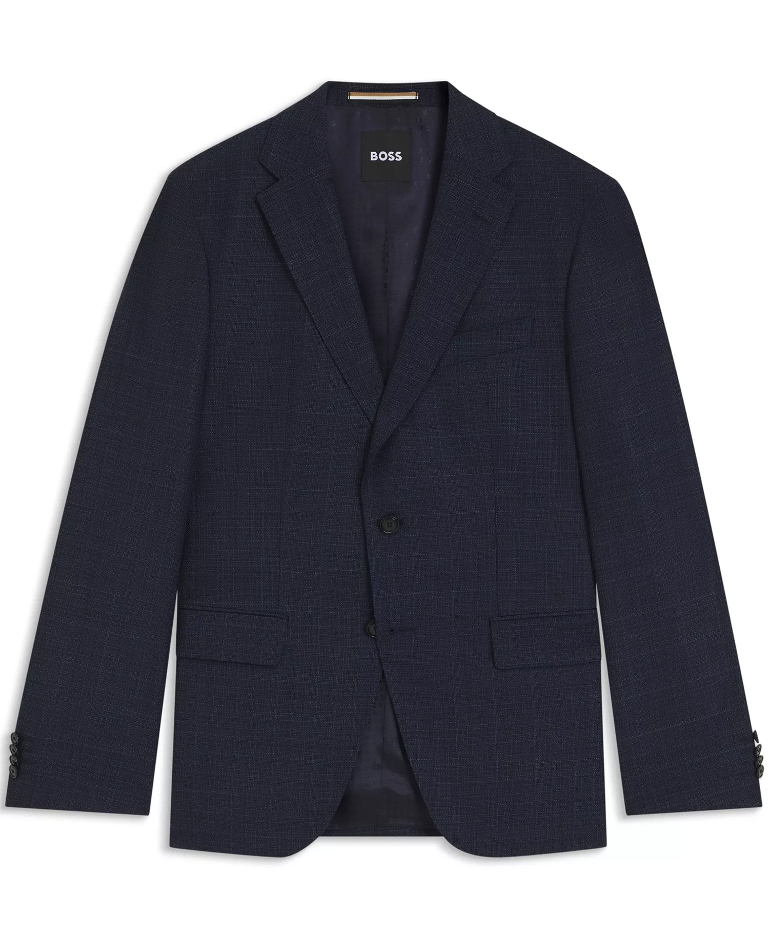Men's Checked Virgin Wool Slim-Fit Blazer - Open Blue - 34R