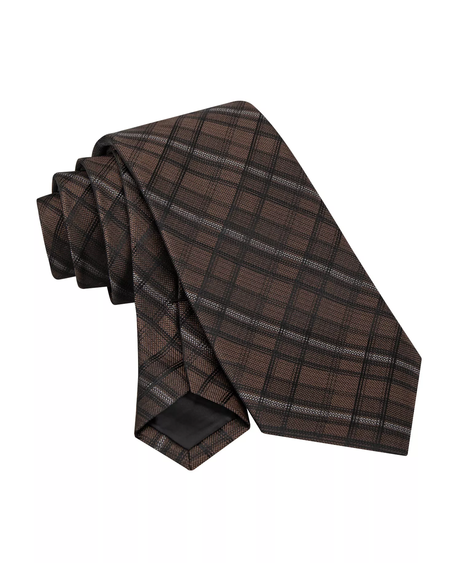 Men's Addison Plaid Tie - Brown - ONE SIZE