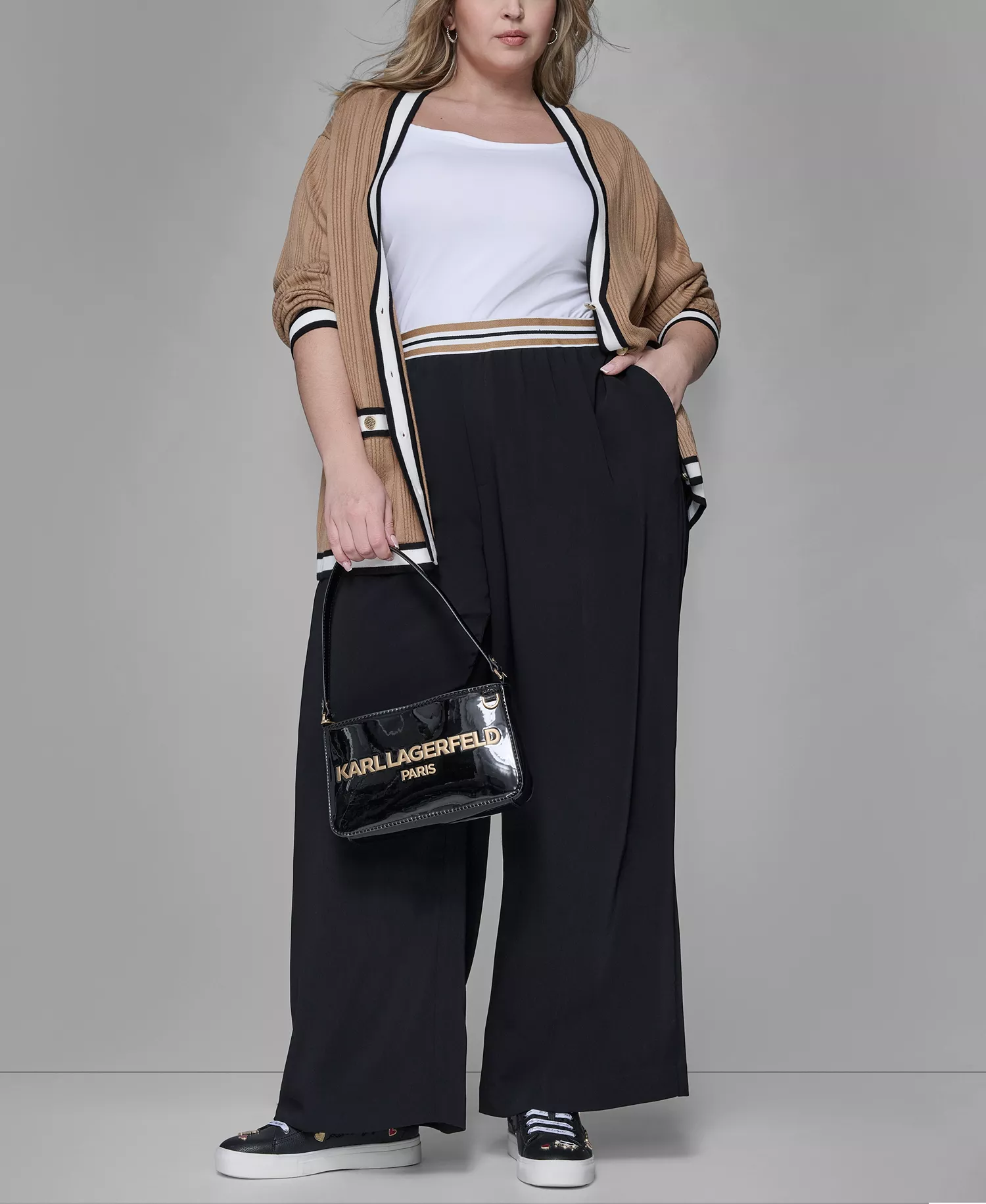 Women's Plus Size Wide Leg Pants - Black - 0X