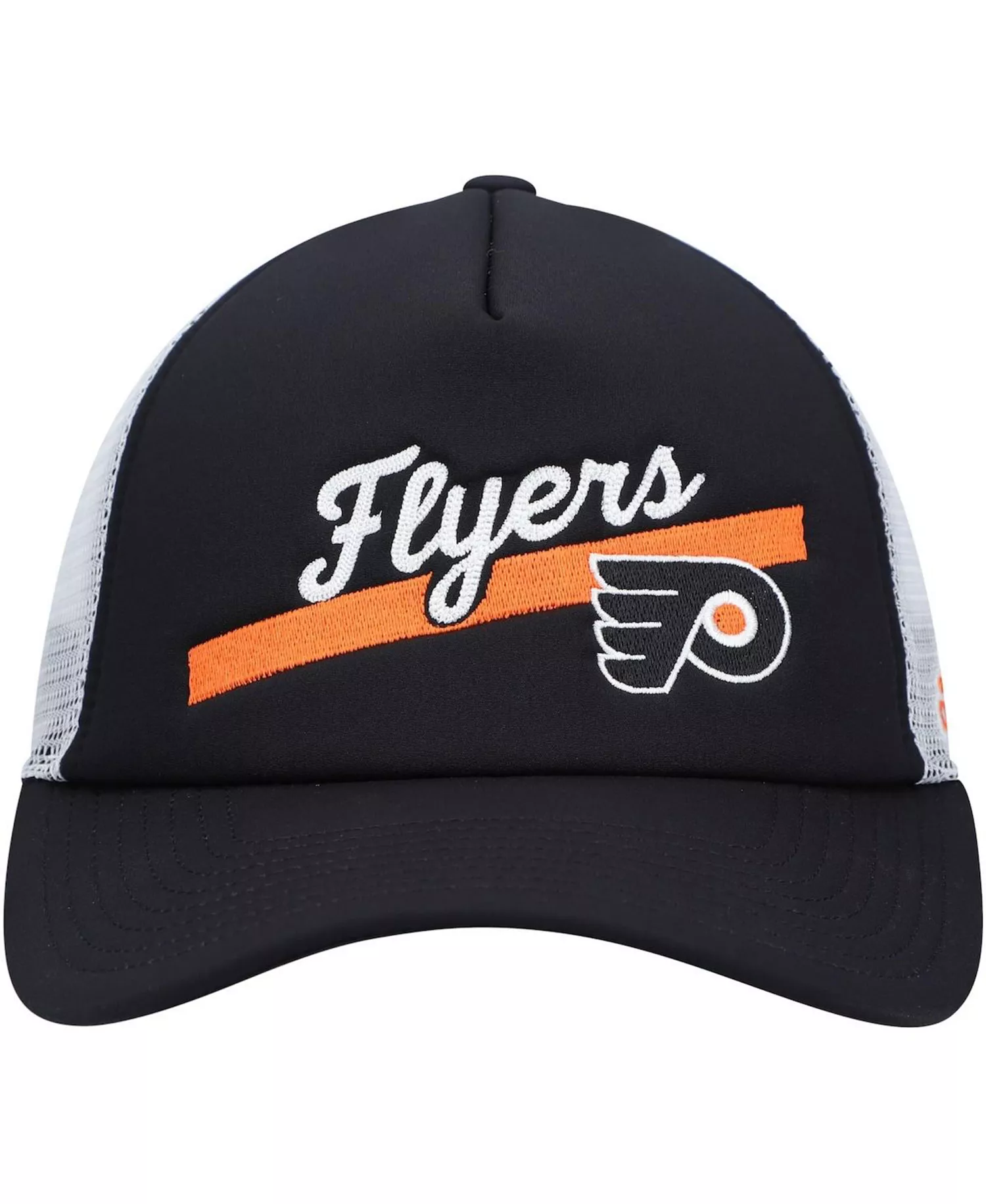 Women's Black, White Philadelphia Flyers Foam Trucker Snapback Hat - Black, White - One Size Fits All