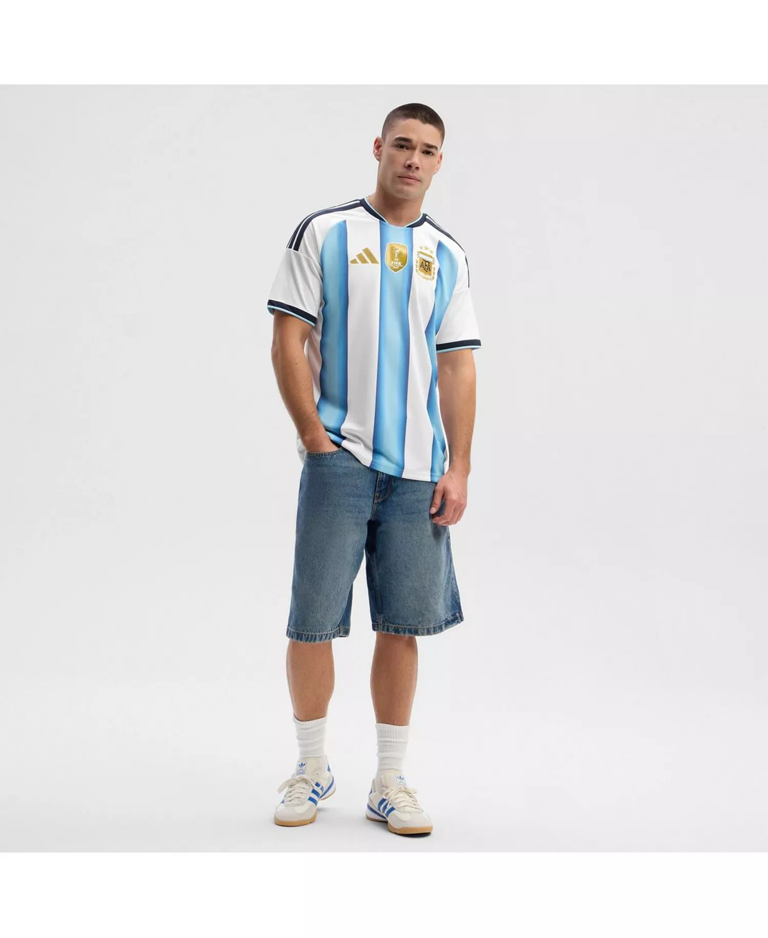 Men's White Argentina National Team FIFA x World Cup 2026 Home Replica Jersey - White - 2XL
