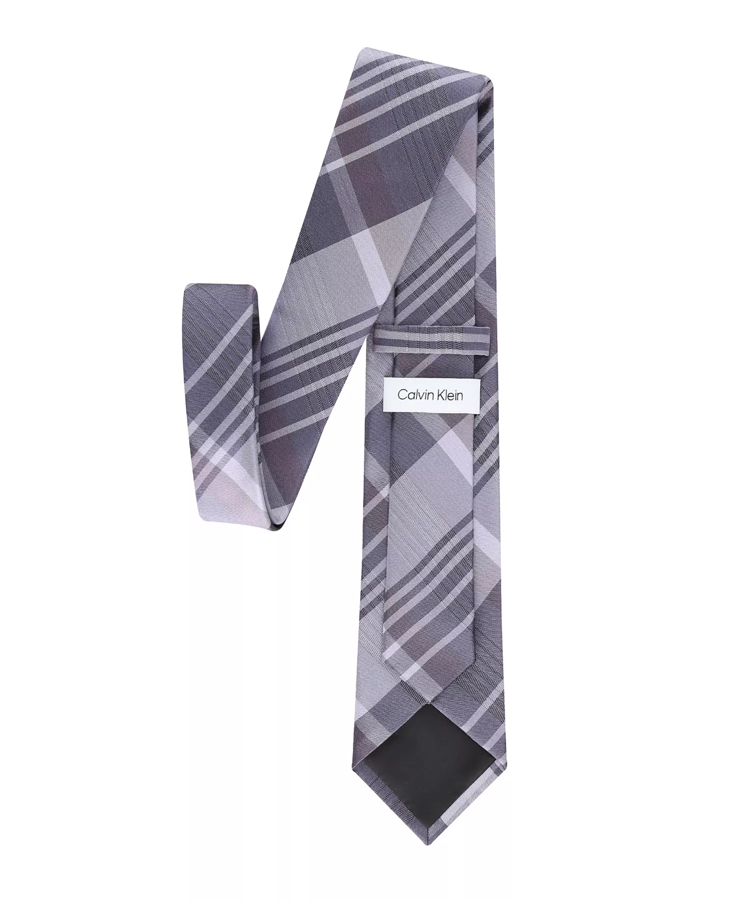 Men's Doris Plaid Pattern Classic Tie - Charcoal - ONE SIZE
