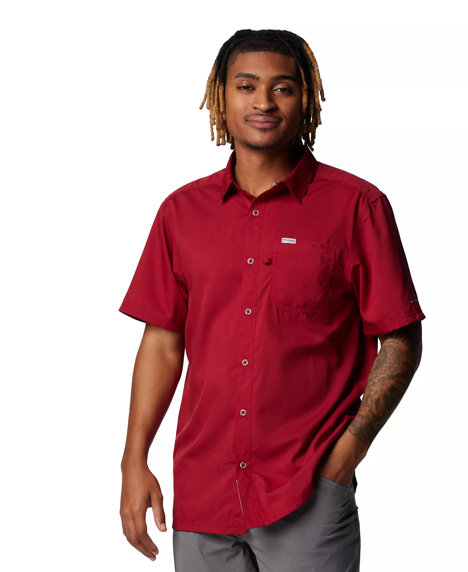 Men's Slack Tide Camp Shirt - Beet - L