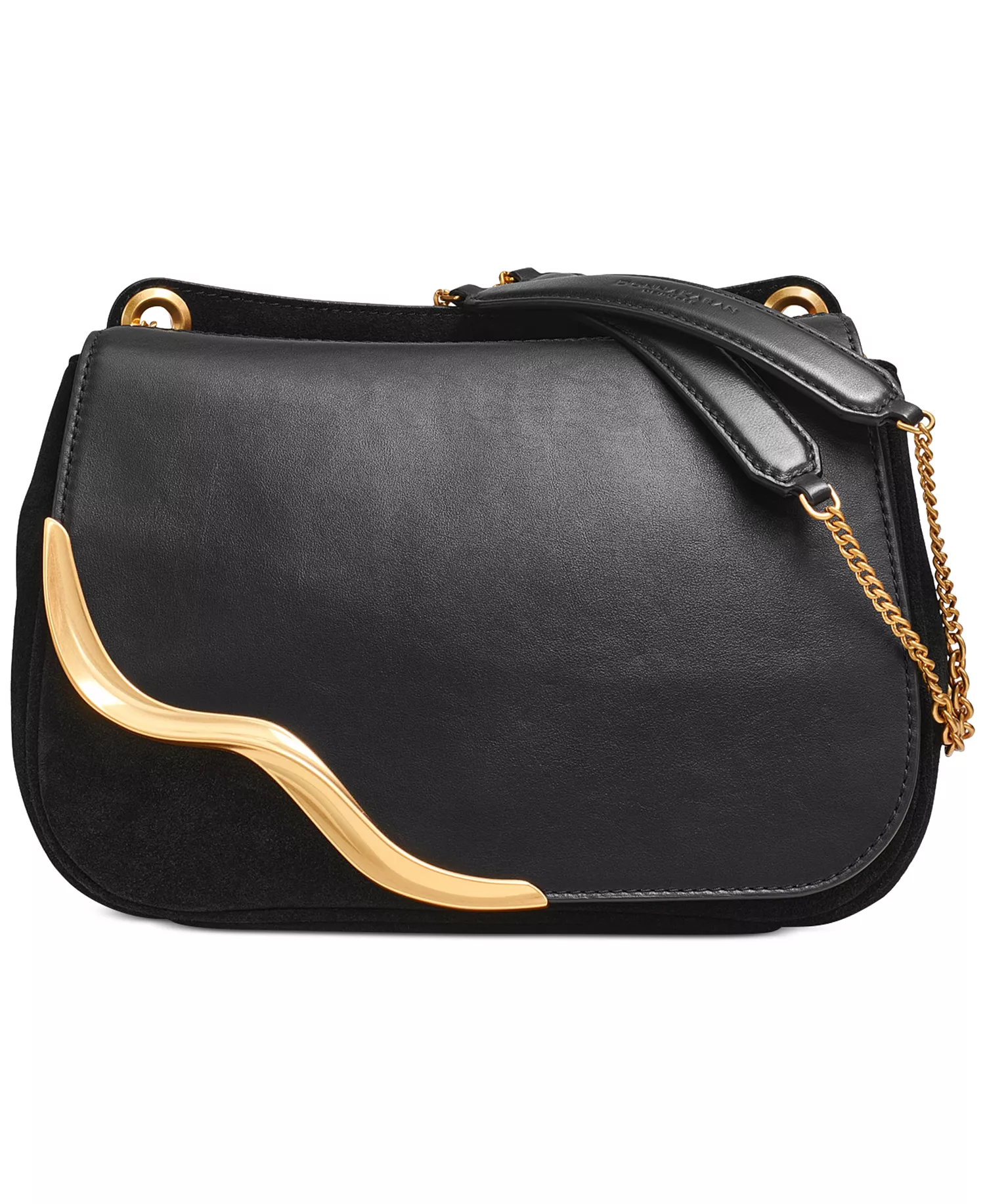 Malverne Leather & Suede Crossbody with Chain Strap - Blk/gold - NO SIZE