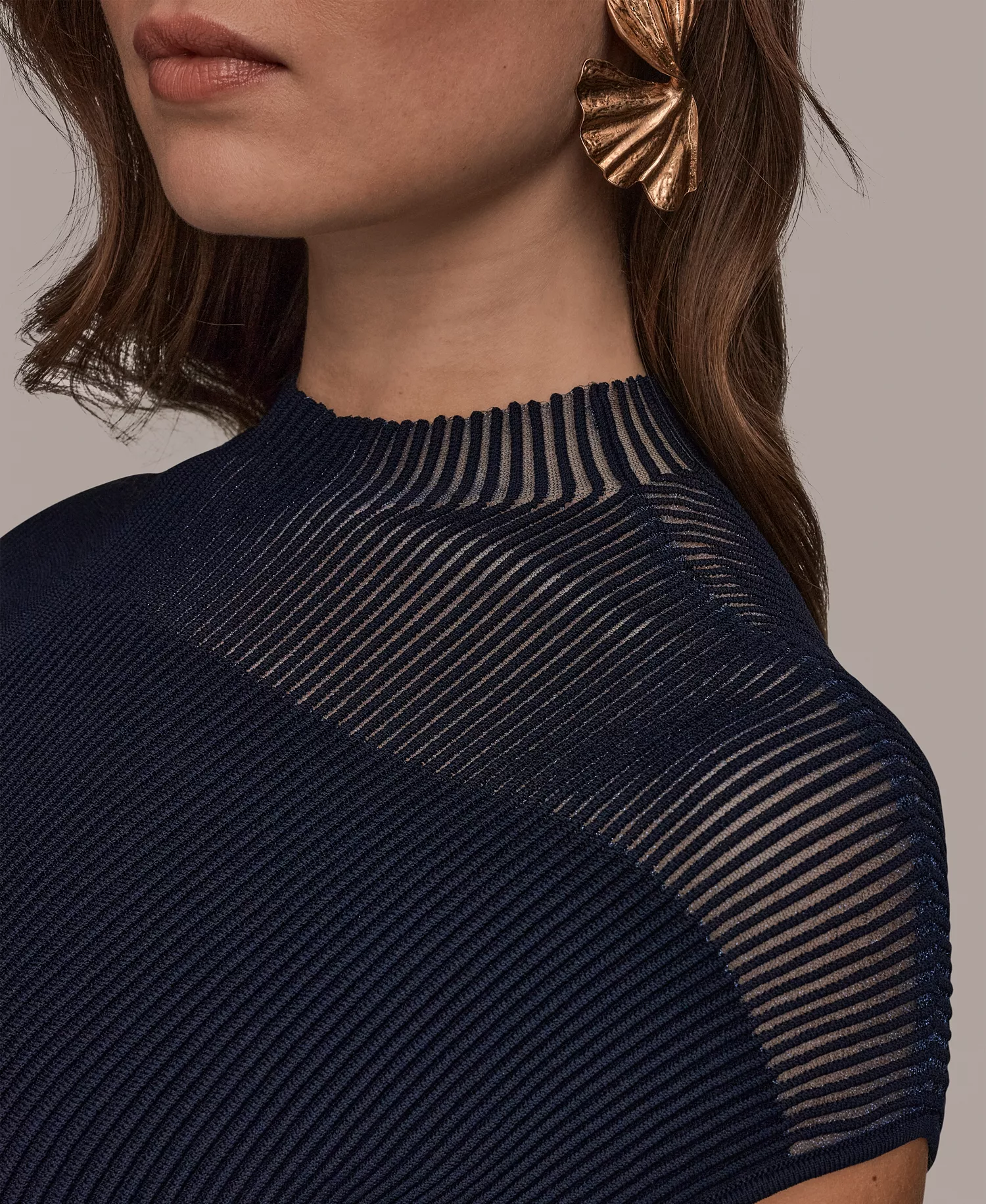 Women's Mock Neck Midi Dress - Nightfall - L