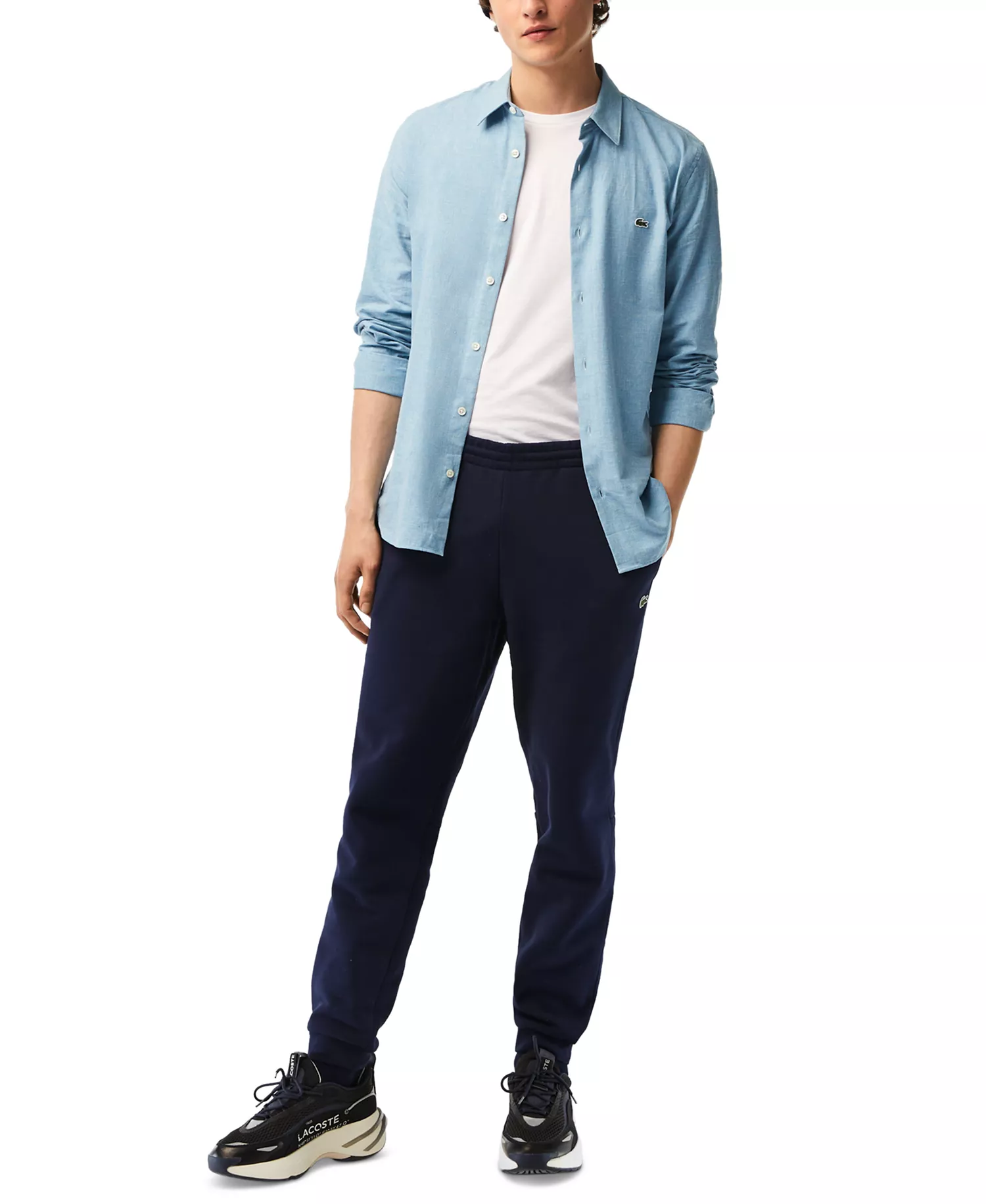 Men's Tapered-Fit Fleece Trackpants - 166 - Navy - S