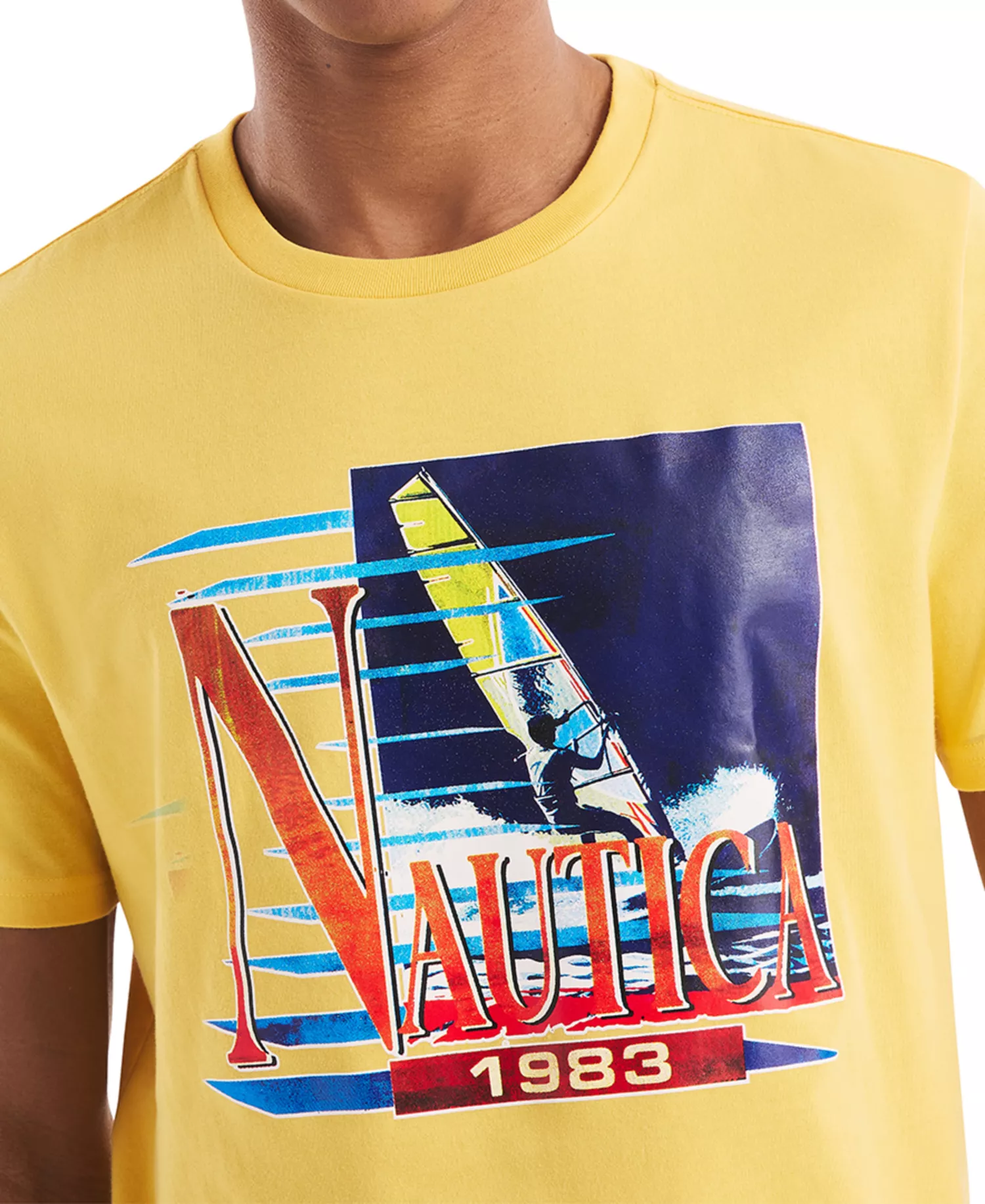 Men's Windsurfing Logo Graphic T-Shirt - Daffodil - 2XL