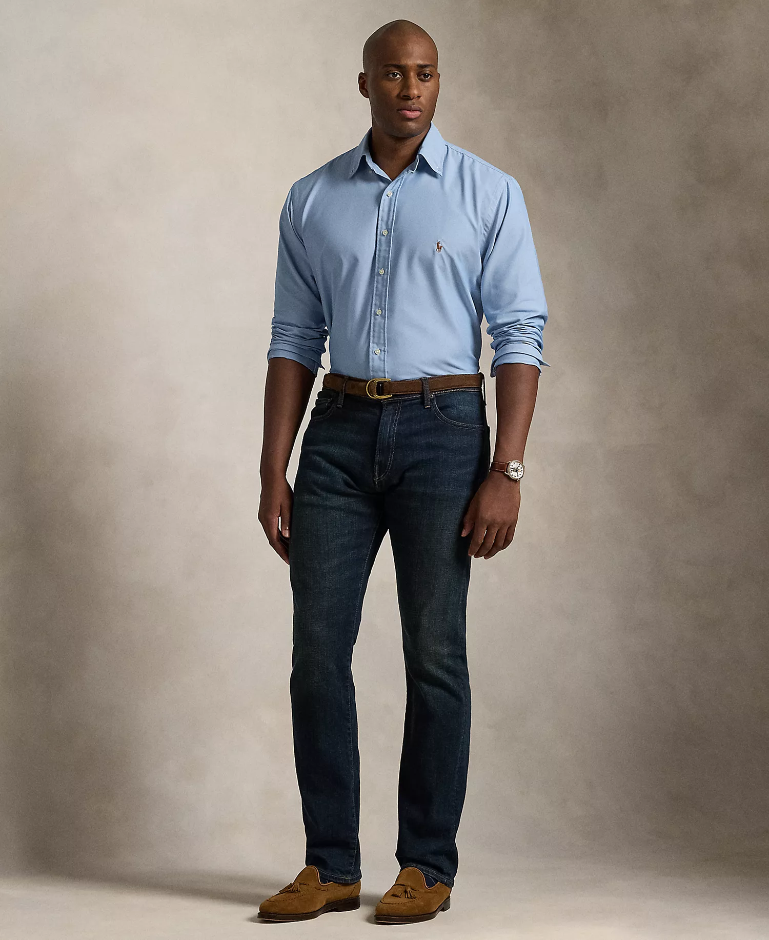 Men's Big & Tall Performance Oxford Shirt - Blue - 2LT