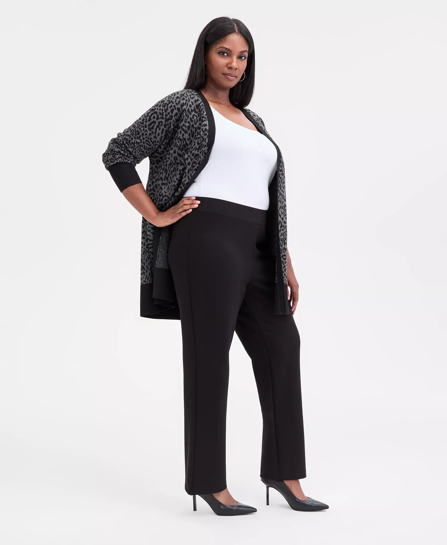 Plus Size High-Rise Slim-Fit Ankle Pants, Macy's Exclusive  - Deep Black - 0X