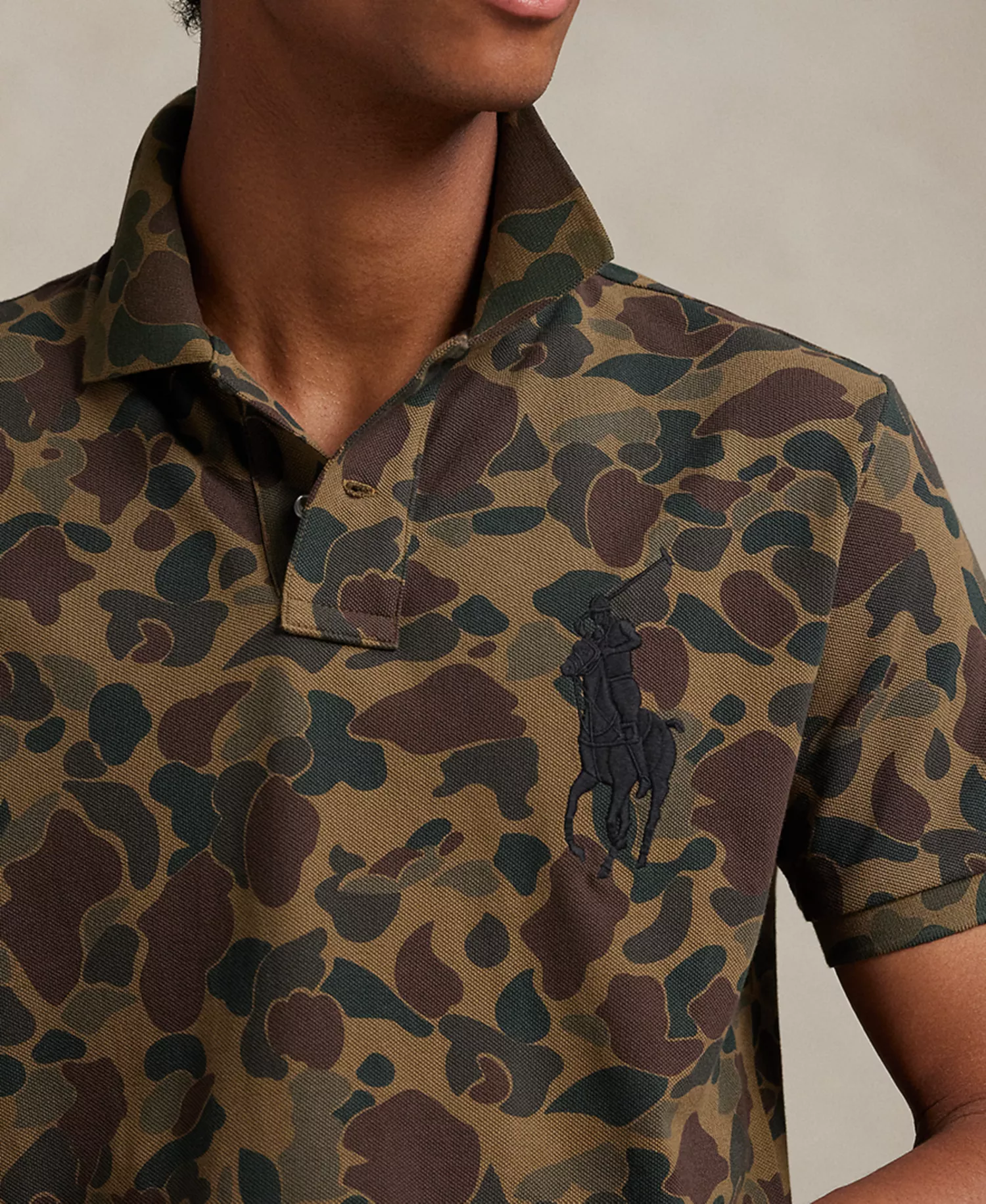 Men's Short Sleeve Animated Polo Shirt - Outdoorsman Camo - XS