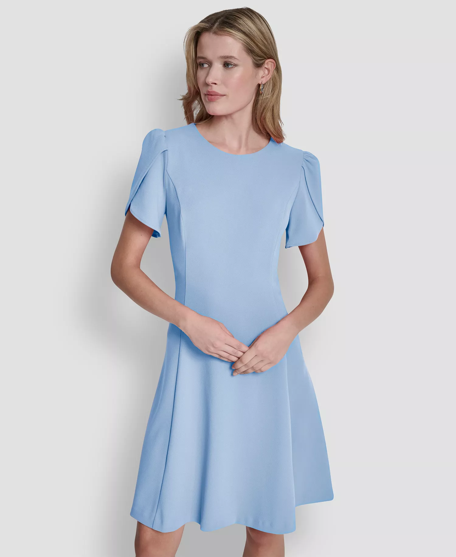 Women's Tulip Sleeve Fit and Flare Dress - Serene - 10