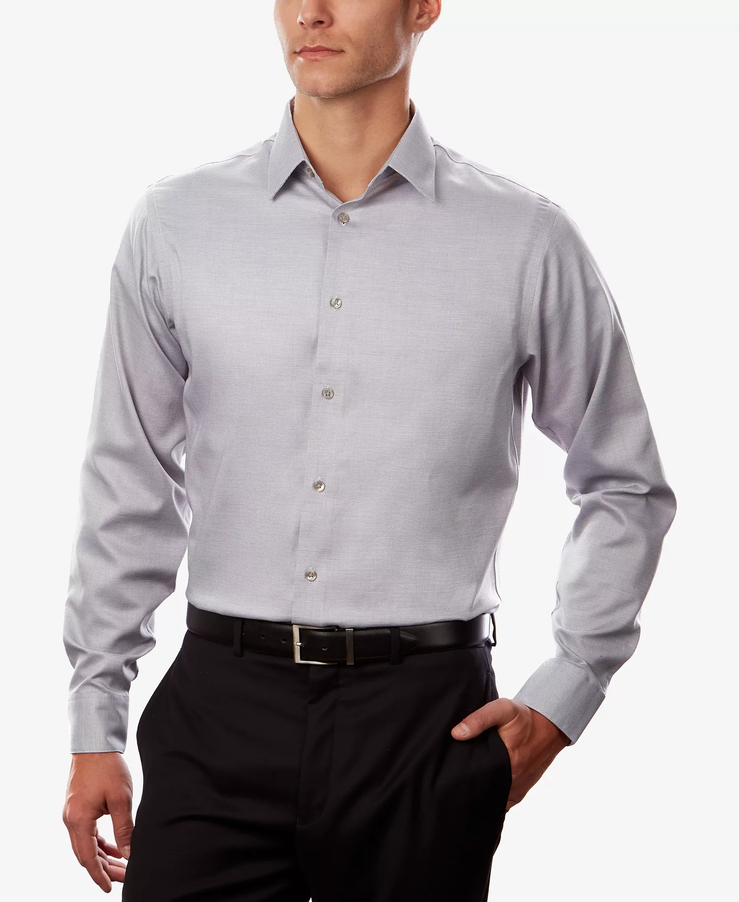 Calvin Klein Men's Steel+ Regular Non-Iron Stretch Performance Dress Shirt - Ash - 14.5 32/33