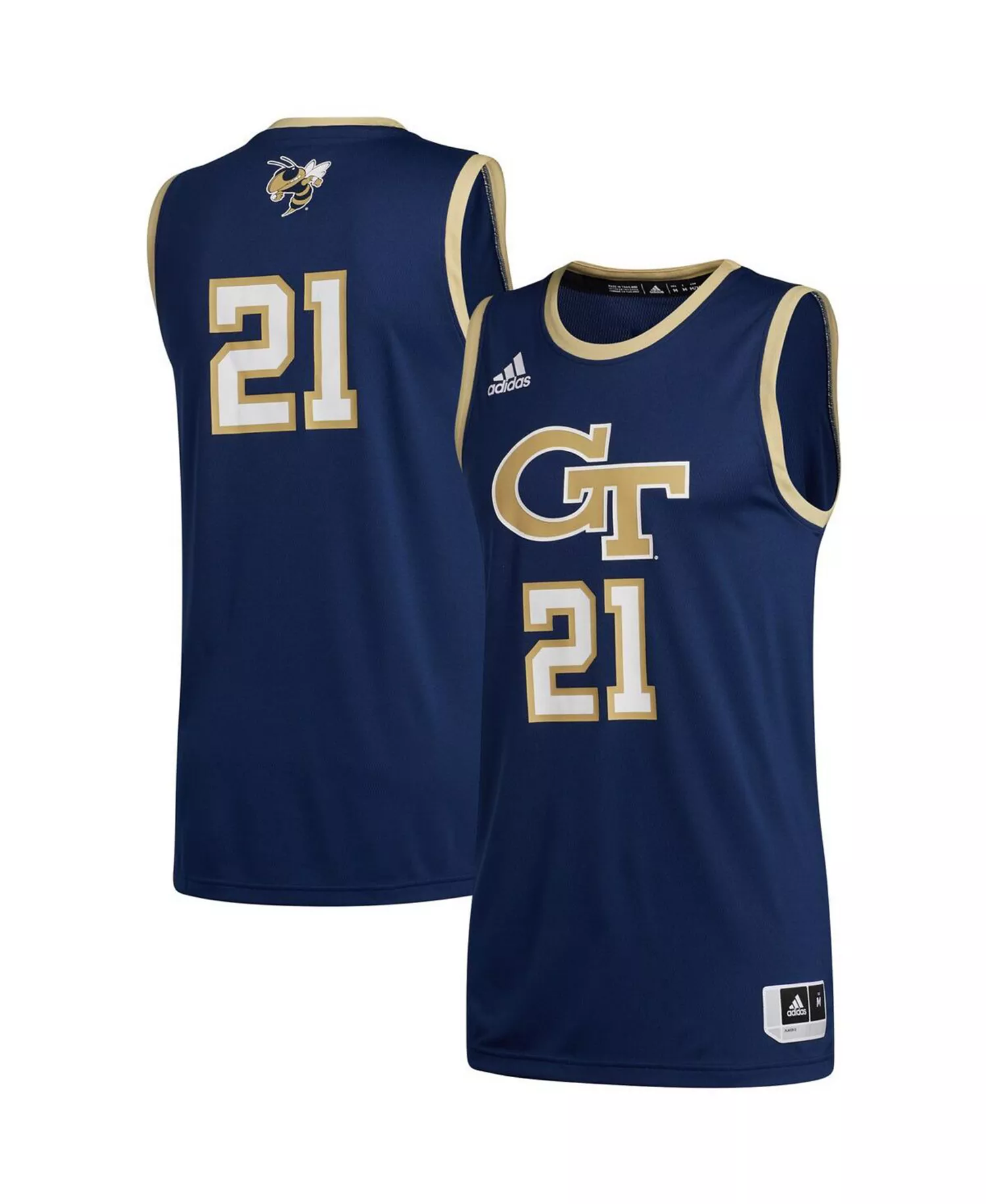 Men's Number 21 Navy Georgia Tech Yellow Jackets Swingman Basketball Jersey - Navy - L